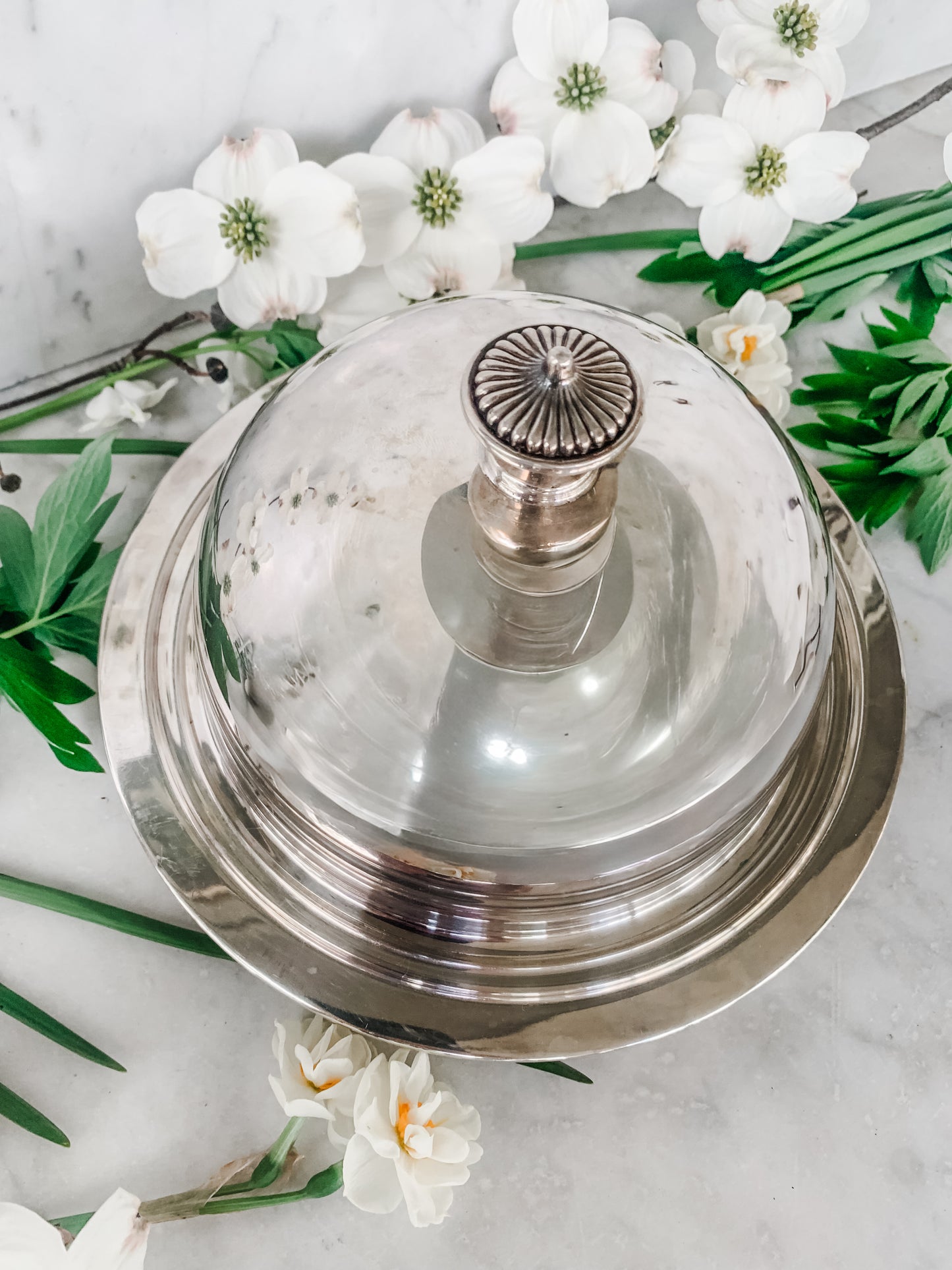 Vintage Silver Plate Butter Dome / Cheese Dish with Lid