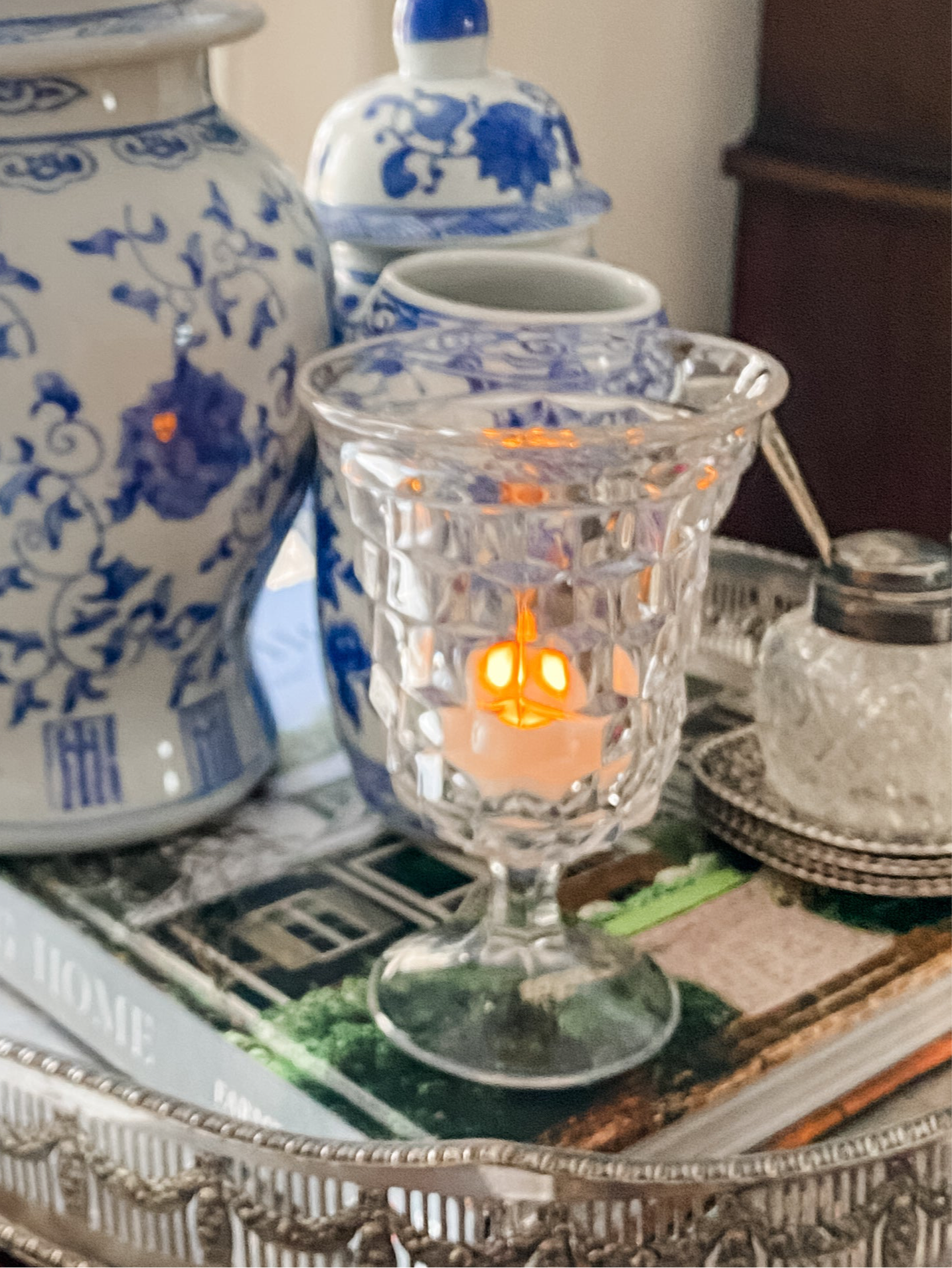 Cut Glass Votive Holder