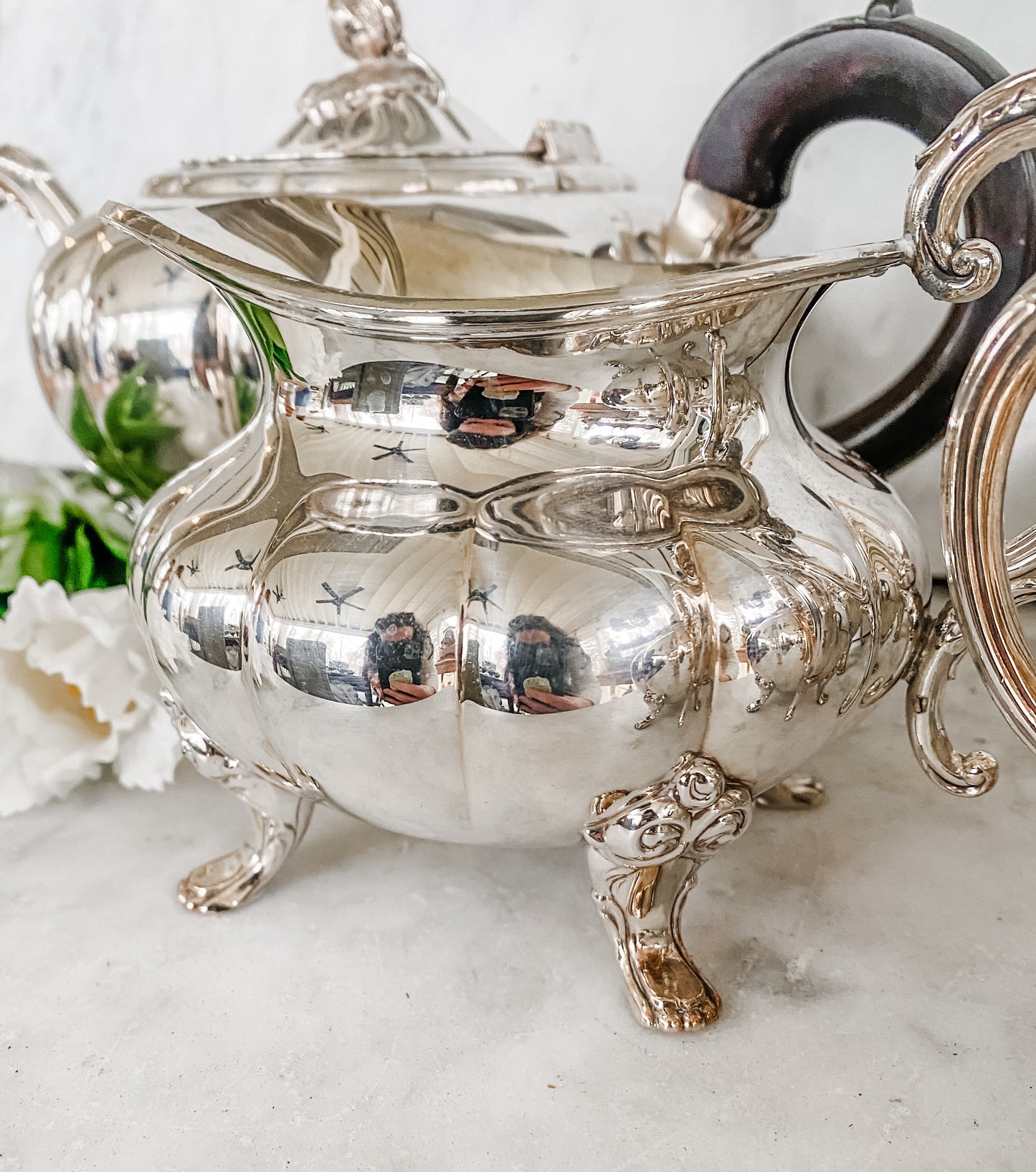 Complete 5-Piece Heirloom Melon Tea Set