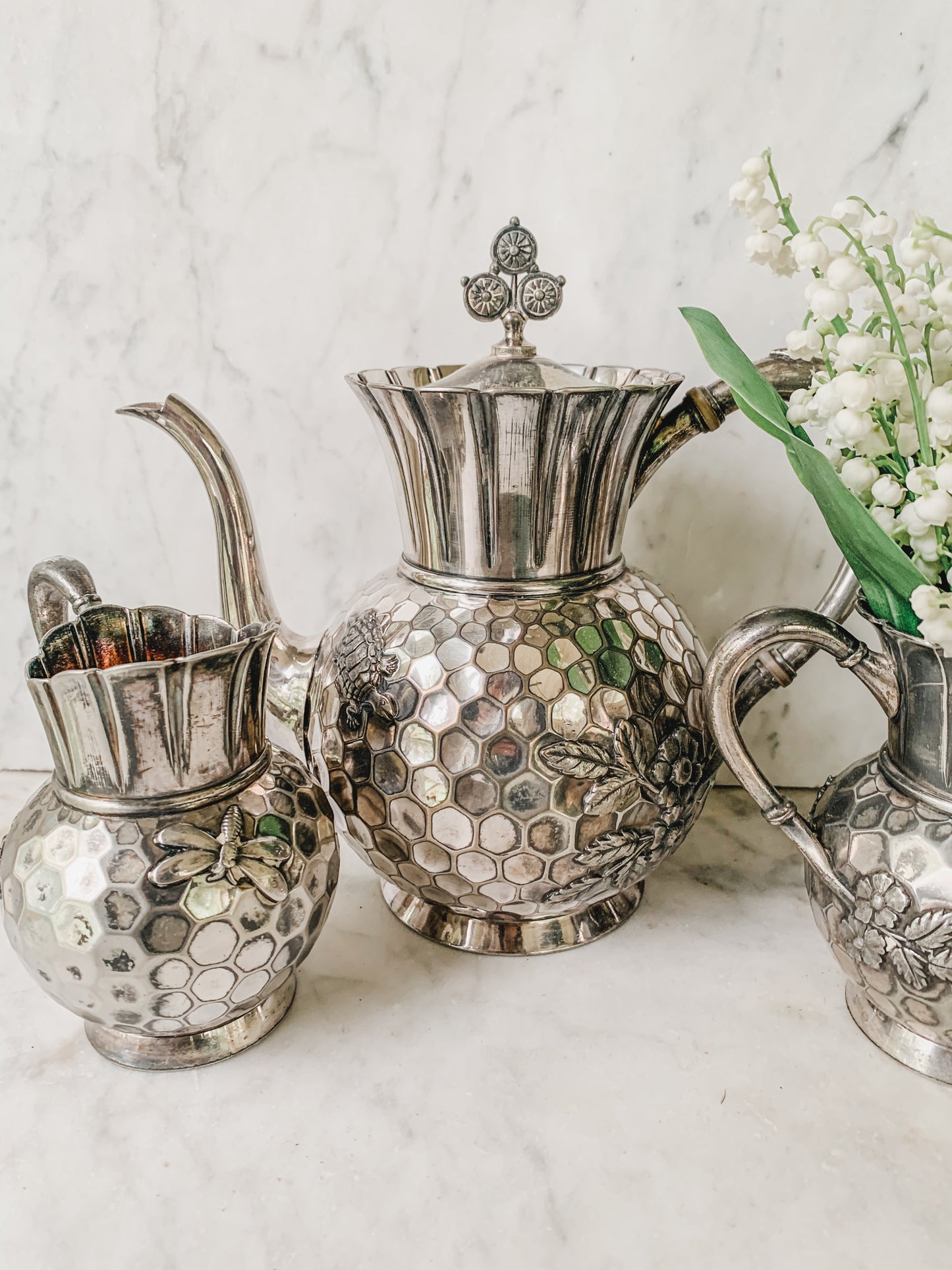 1800's Victorian Honeycomb Tea & Coffee Service