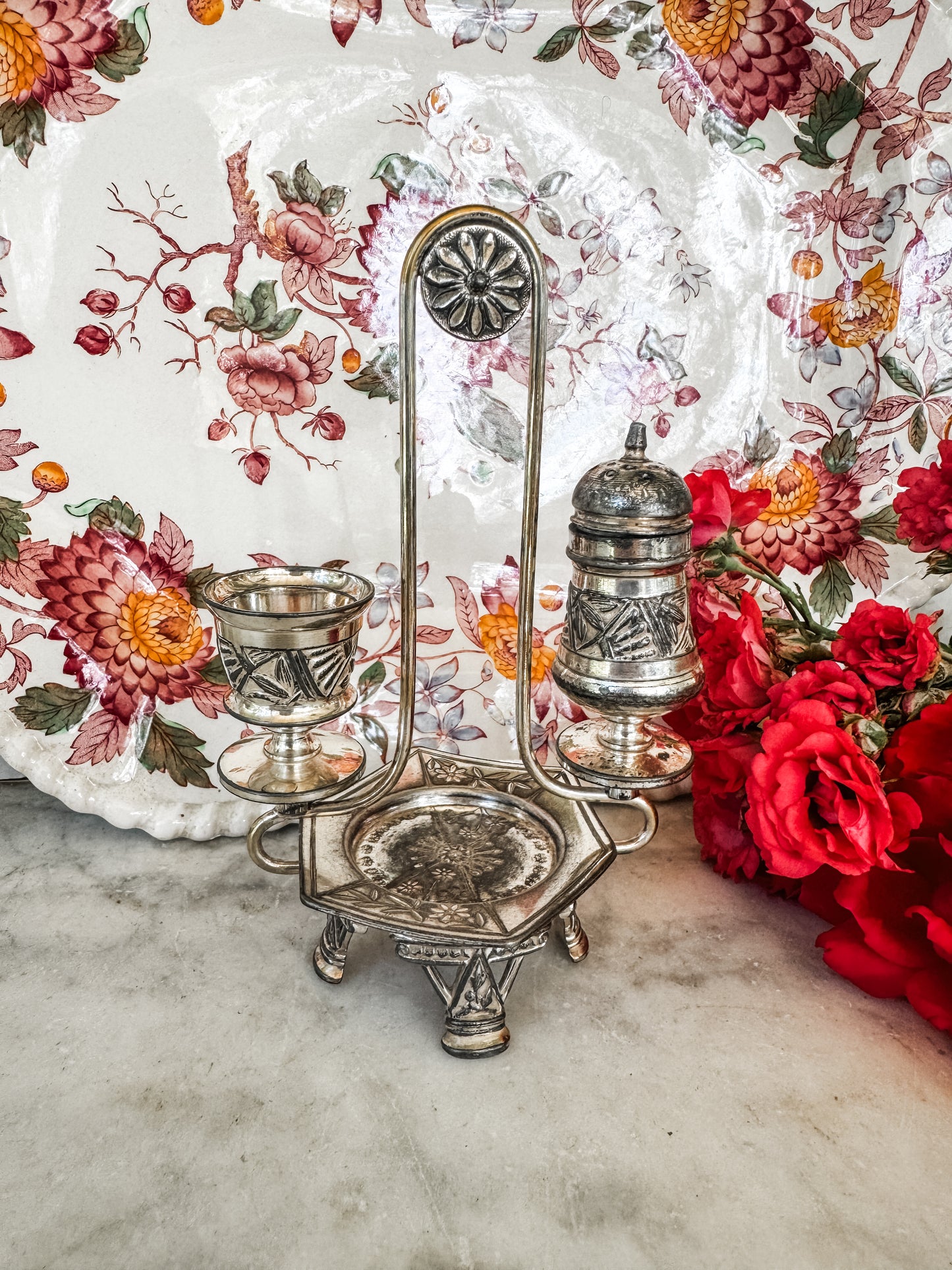 Antique Salt & Pepper Set with Cellar | c. 1885–1915
