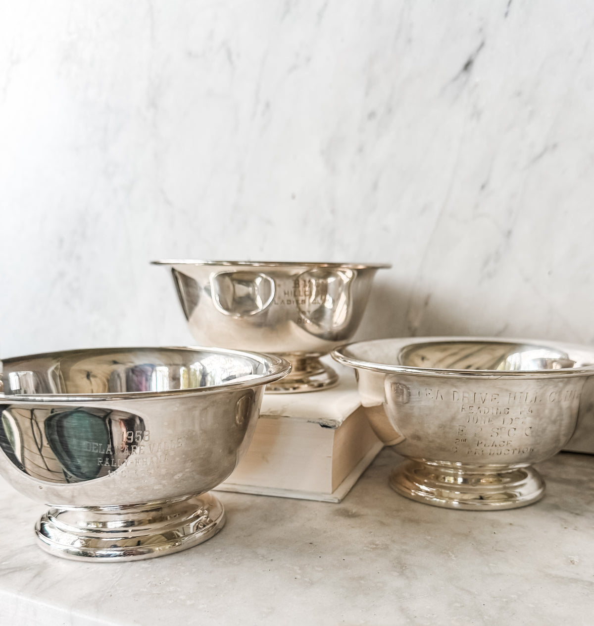 Winner’s Circle — Trio of 1957 Silverplate Trophy Bowls