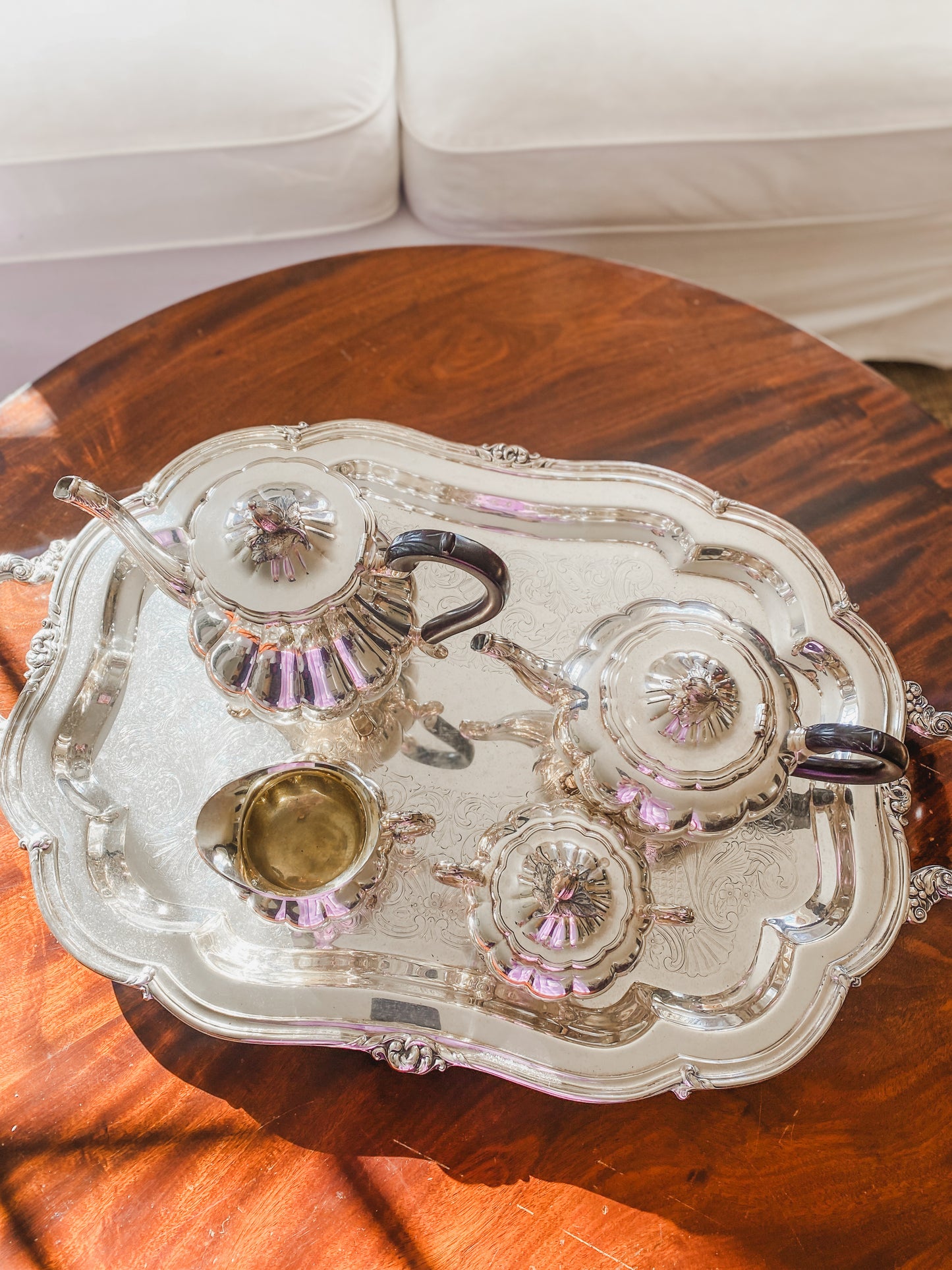 Complete 5-Piece Heirloom Melon Tea Set