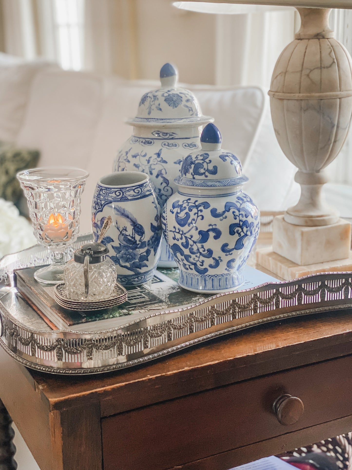 Hand-Chased Kidney Shaped Gallery Tray