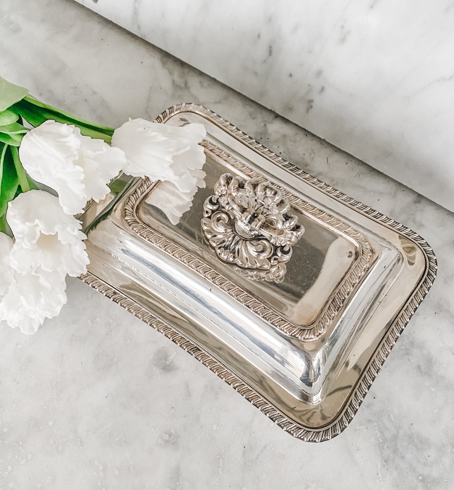 Miniature Covered Sheffield Dish with Rope Edge