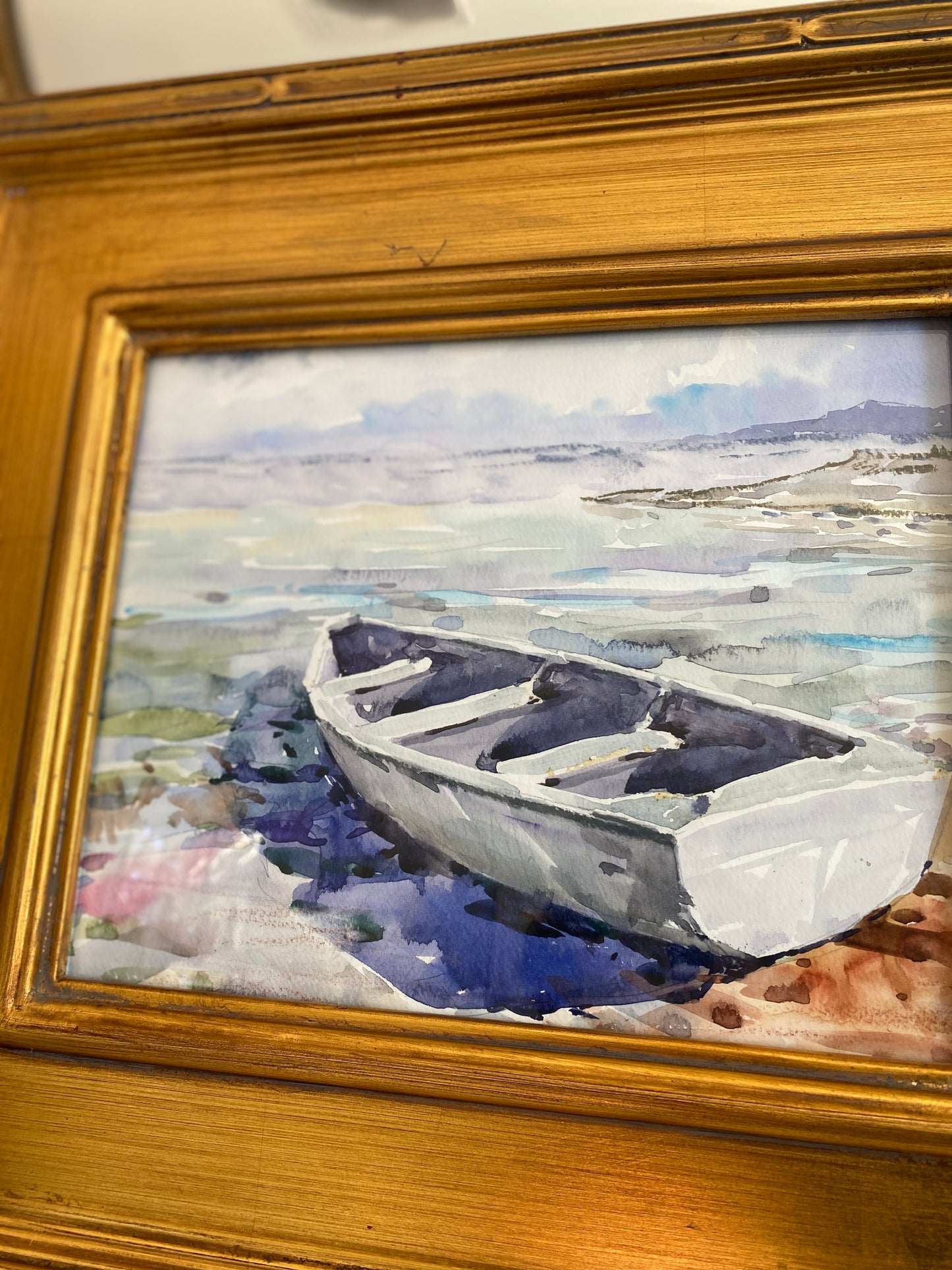Original Watercolor Boat Painting