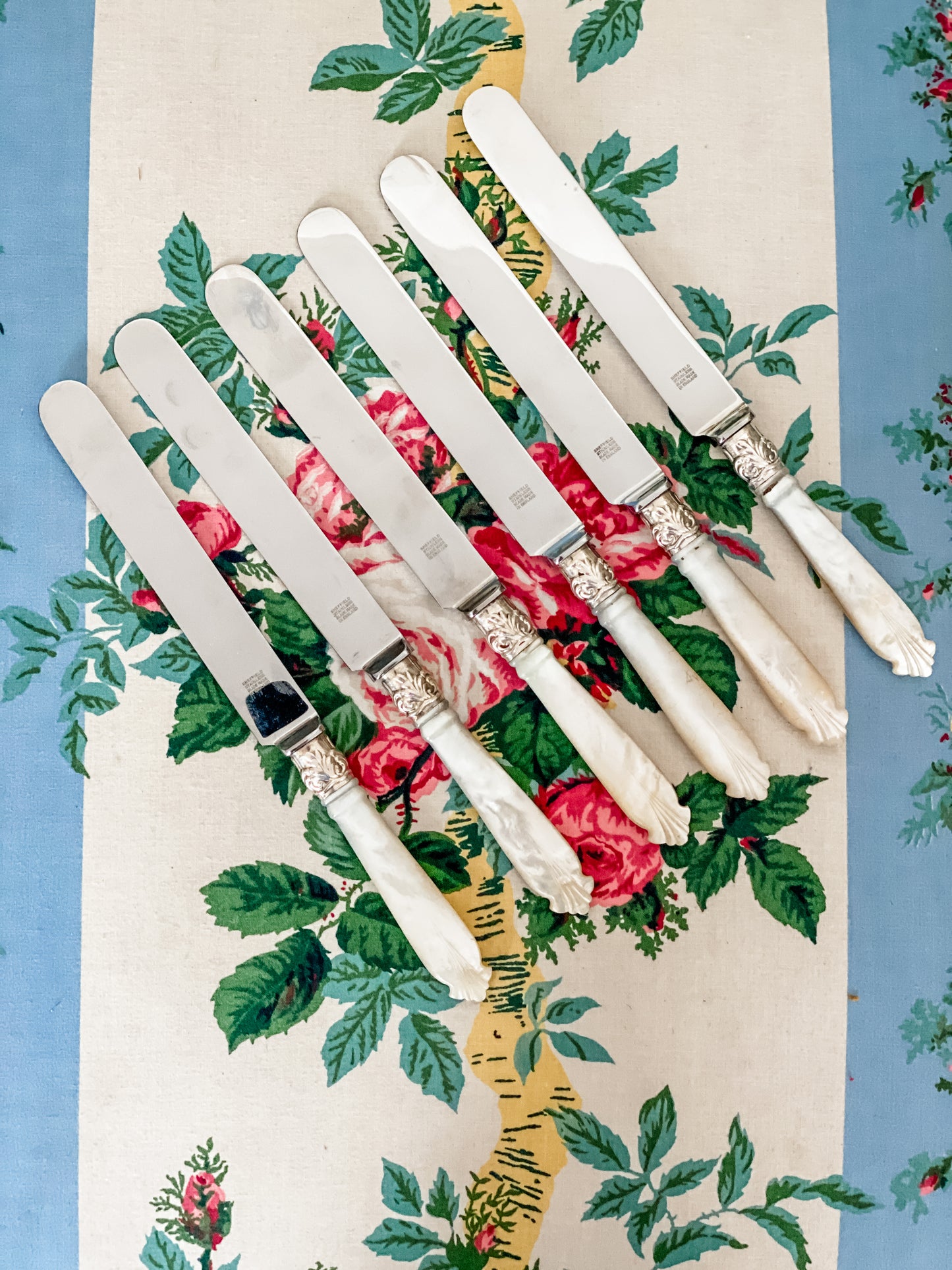 Set of 6 Mother of Pearl Handled Knives