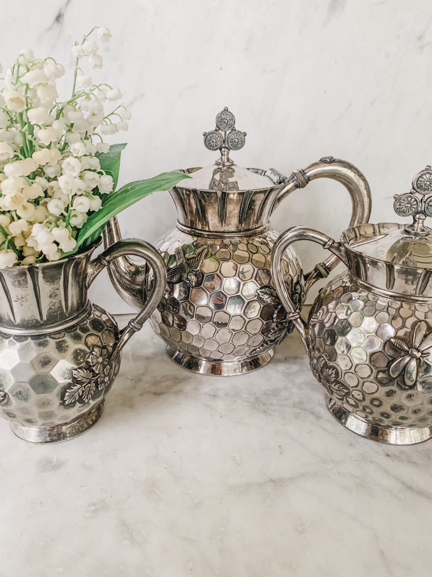1800's Victorian Honeycomb Tea & Coffee Service