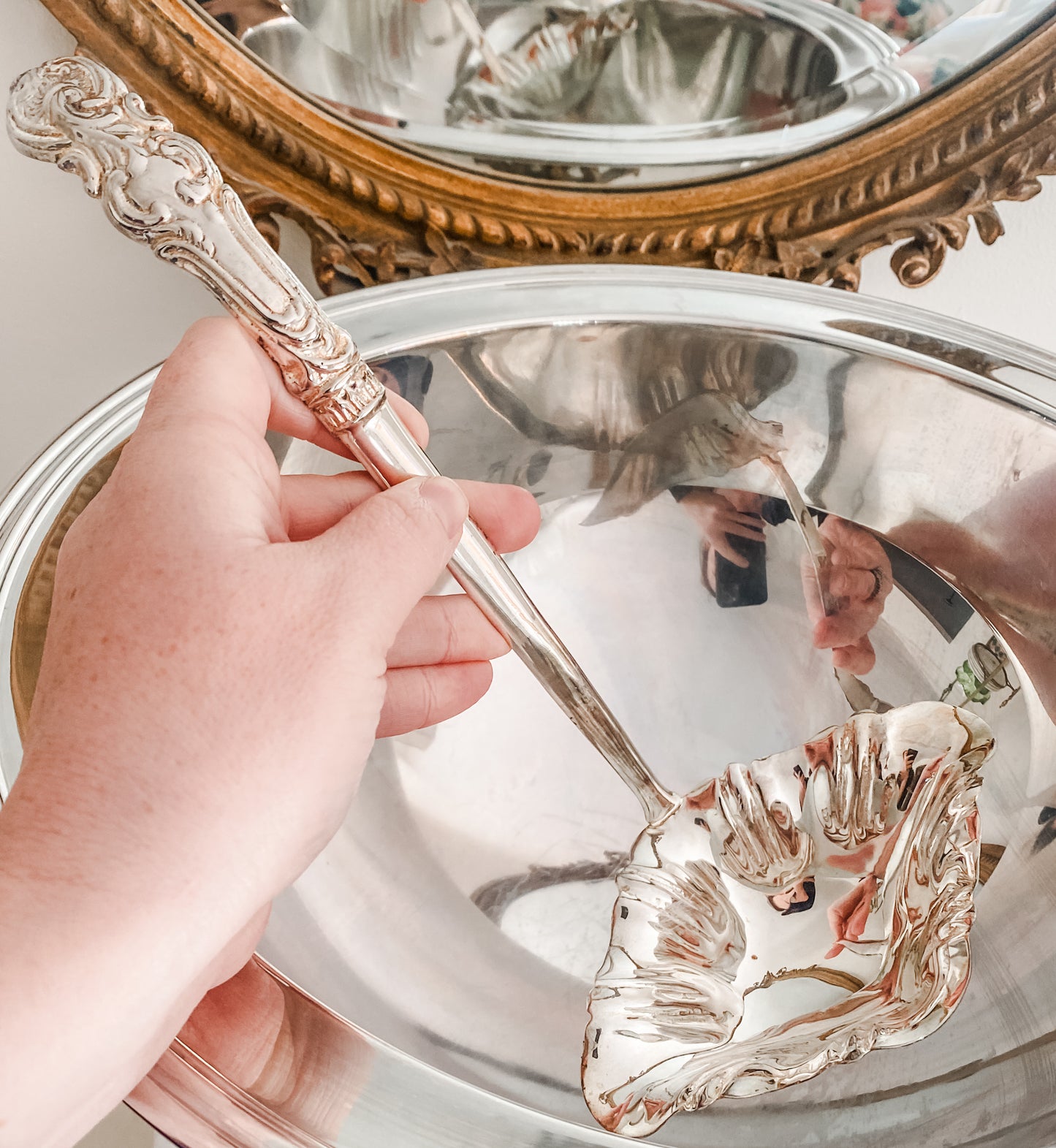 Service for 17: Large Punch Bowl, Cups & Ladle