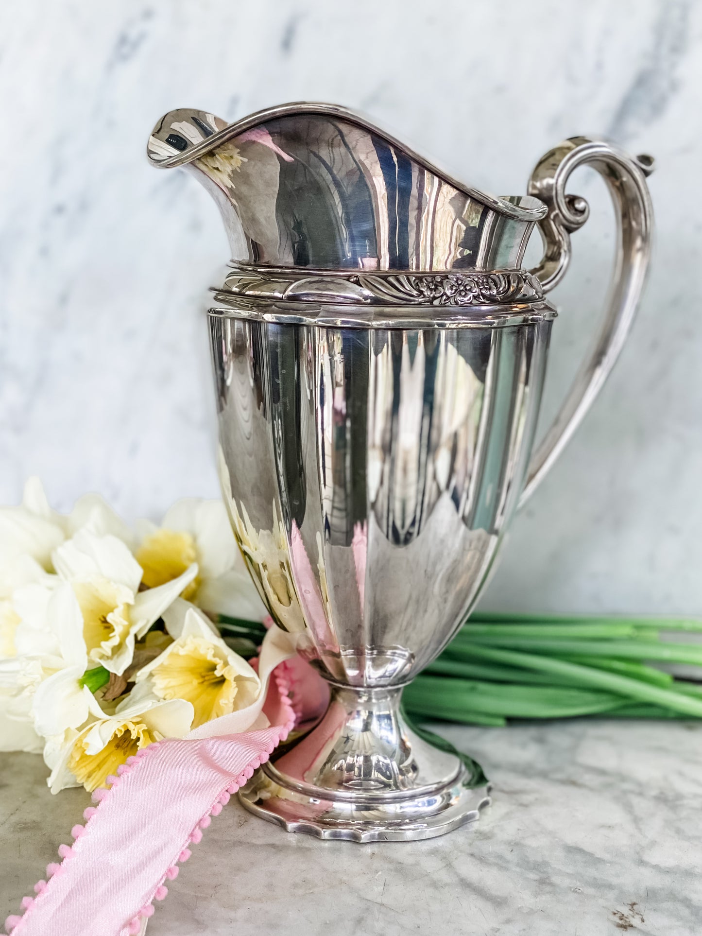 Elegant 1940s Rogers Bros Silverplate Pitcher