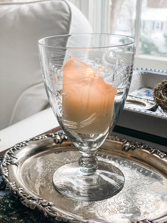 Etched Candle Holder or Vase