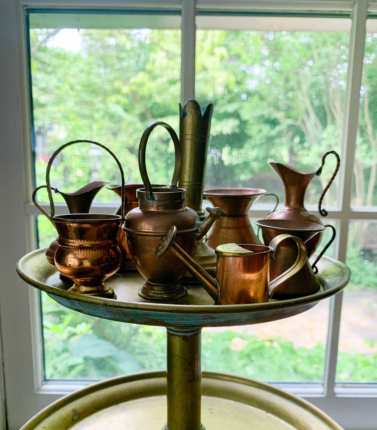 Charming group of 8 Miniature Copper Vessels