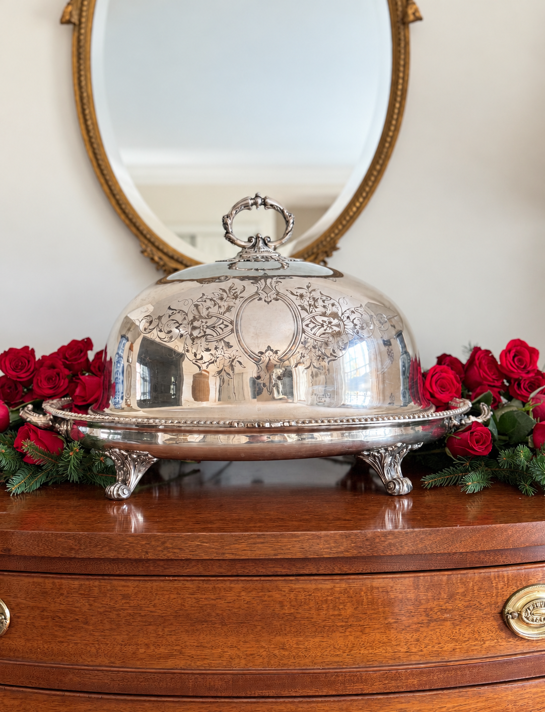 Exceptional Victorian Silver-Plated Meat Dome & Warming Platter