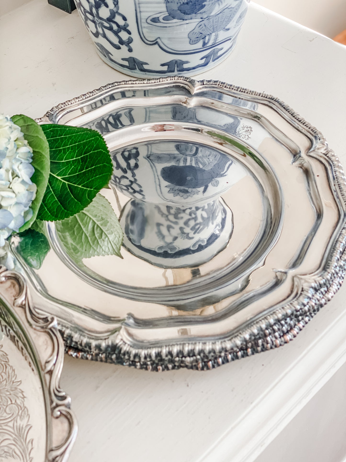 Fantastic Antique Silver on Copper Chargers.