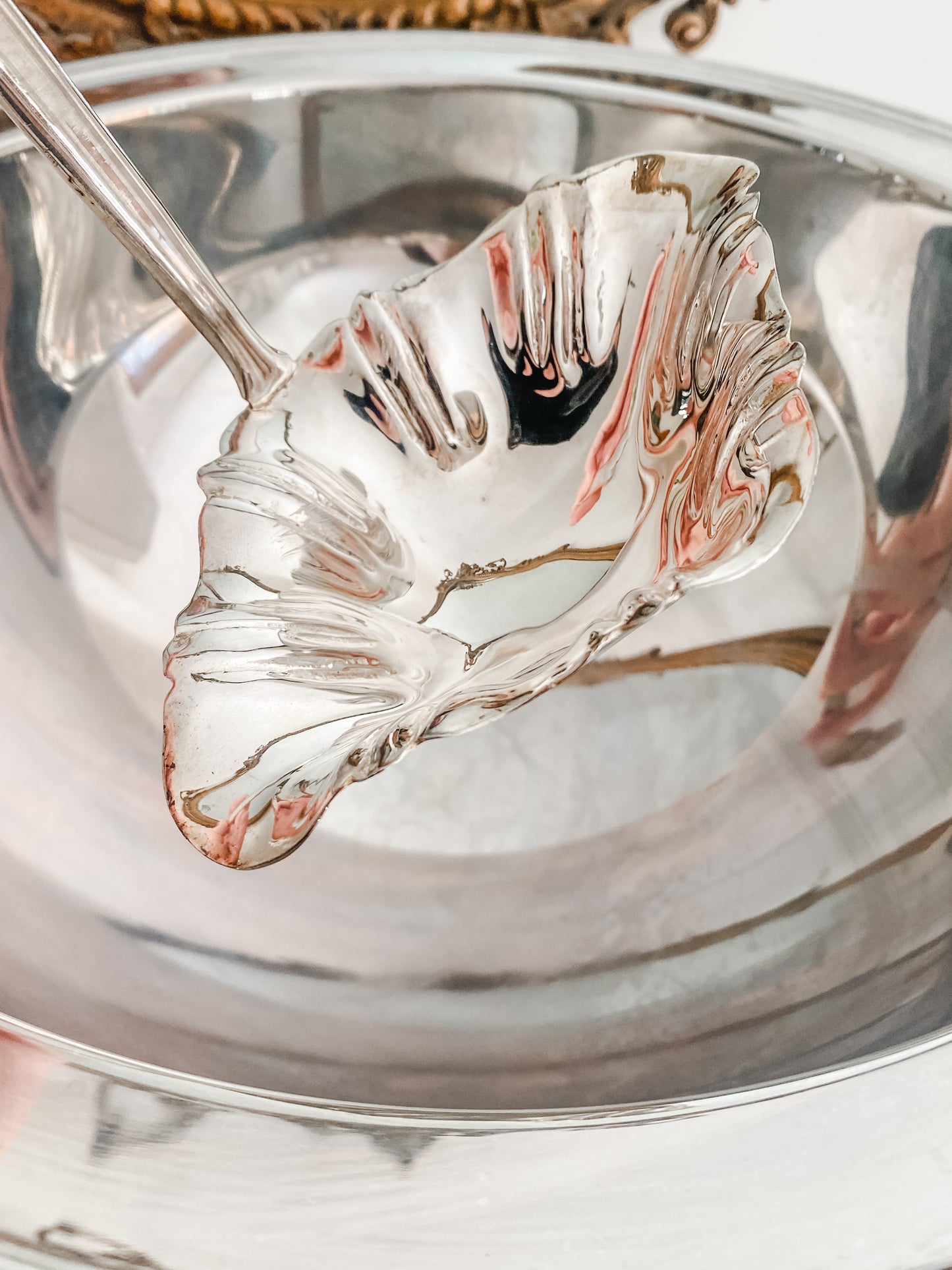 Service for 17: Large Punch Bowl, Cups & Ladle