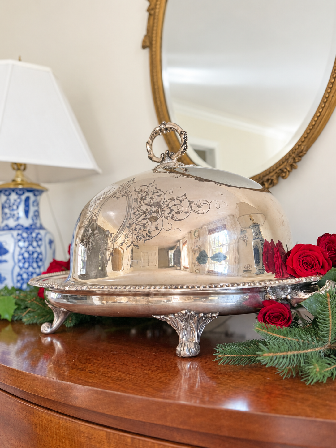 Exceptional Victorian Silver-Plated Meat Dome & Warming Platter