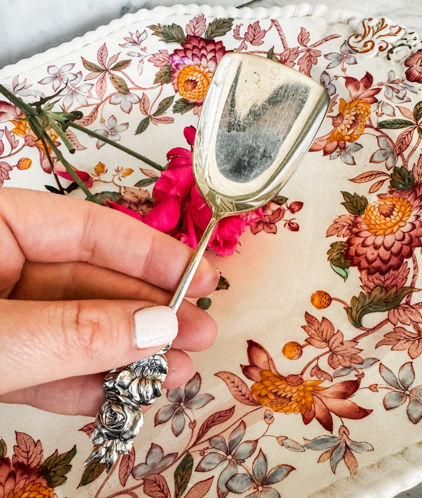 Sugar Scoop with Rose Handle