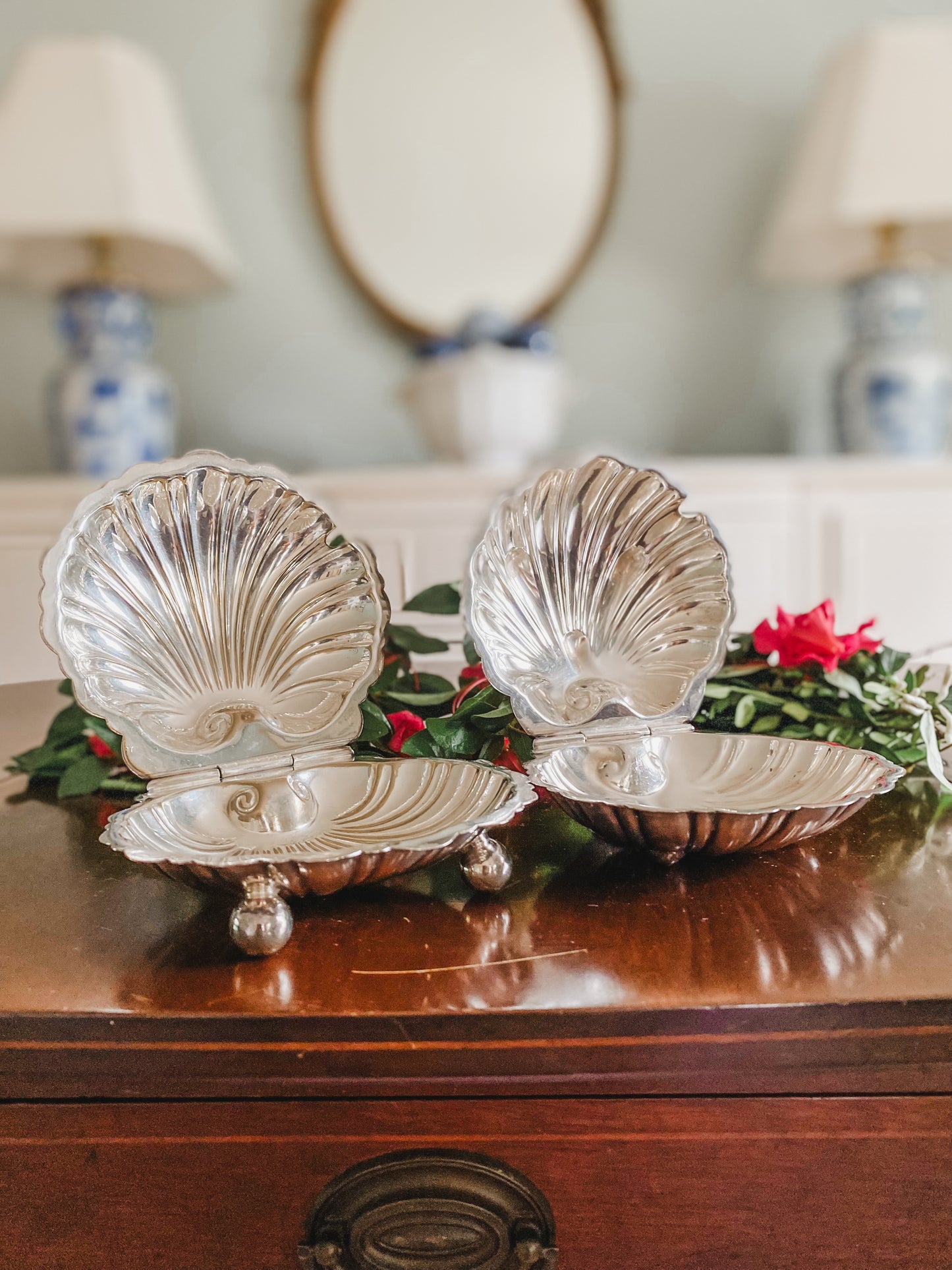 Pair of Excellent Antique English  Caviar Dishes