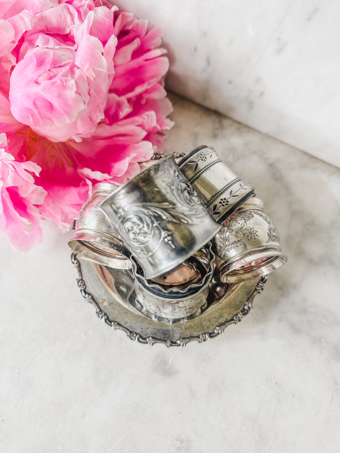 Collection of 5 Antique Napkin Rings