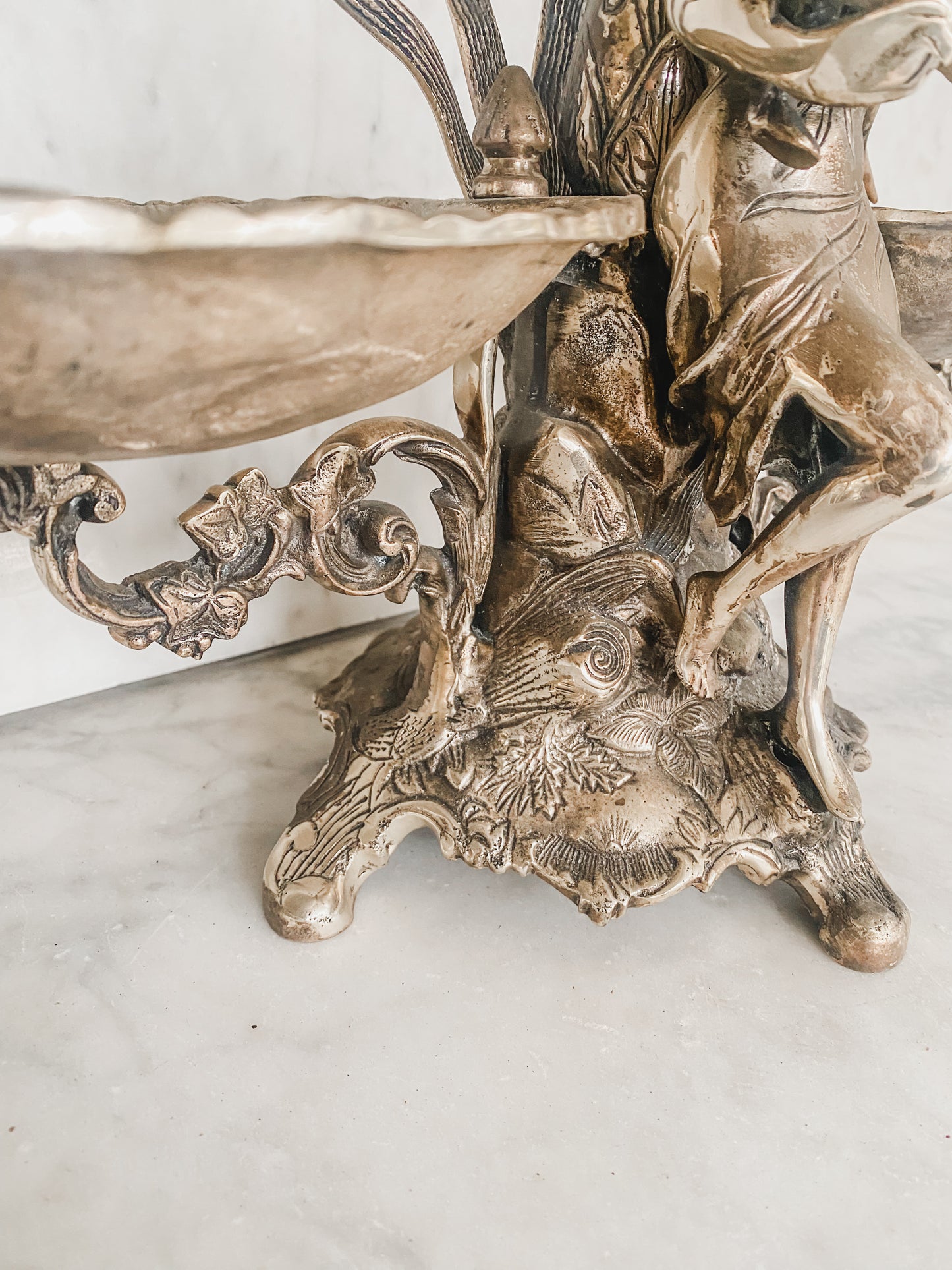 Exceptional Victorian Epergne With Fairy & Baby Figure