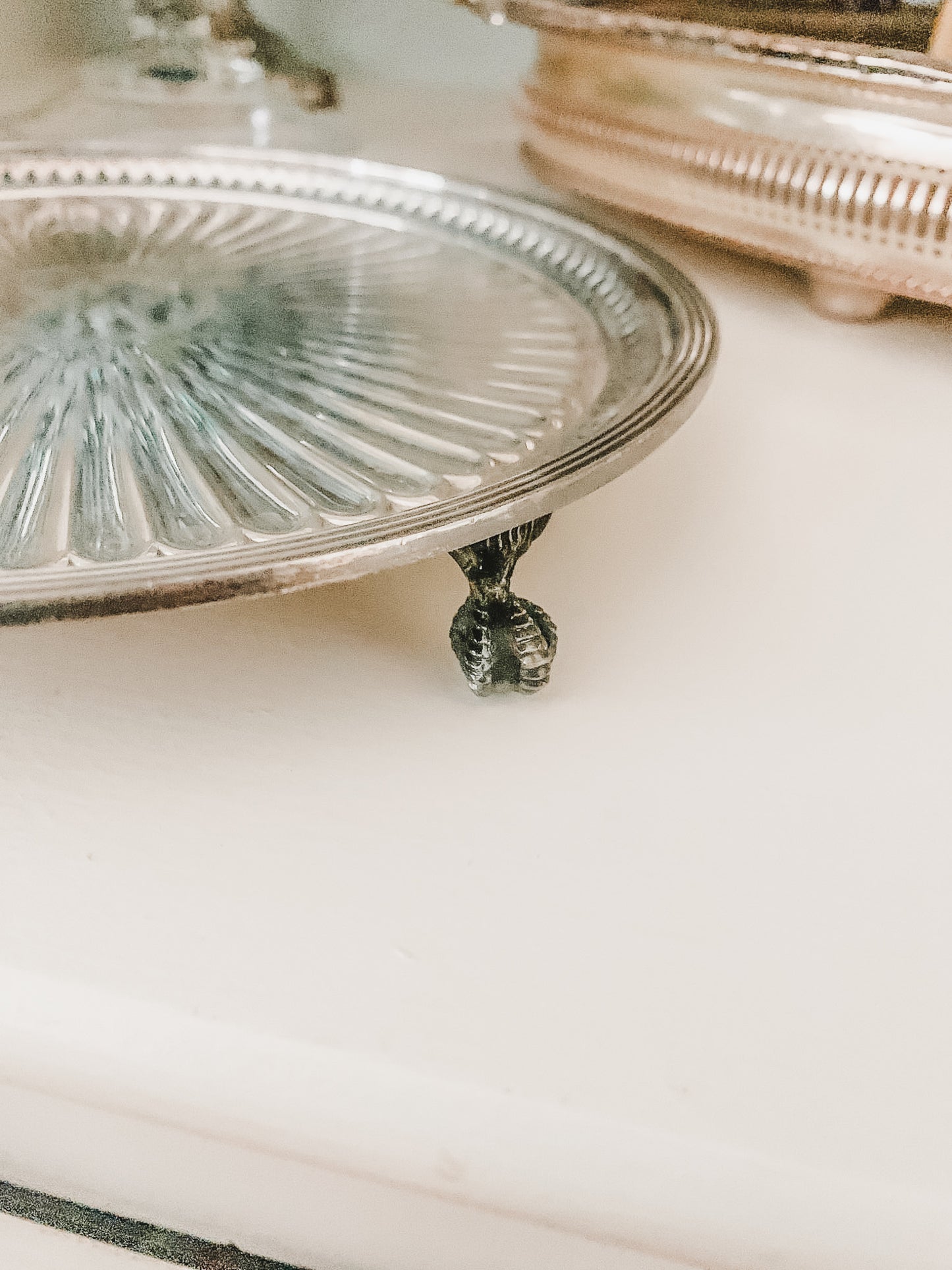 Round Victorian Silver Plated Salver or Tray