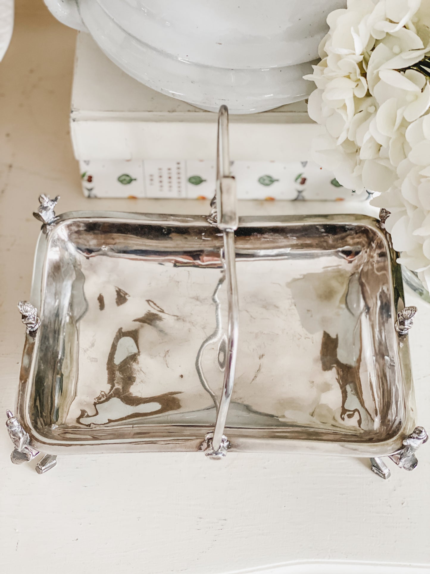 Antique Victorian Figural Silverplate Basket – Dated March 30, 1869