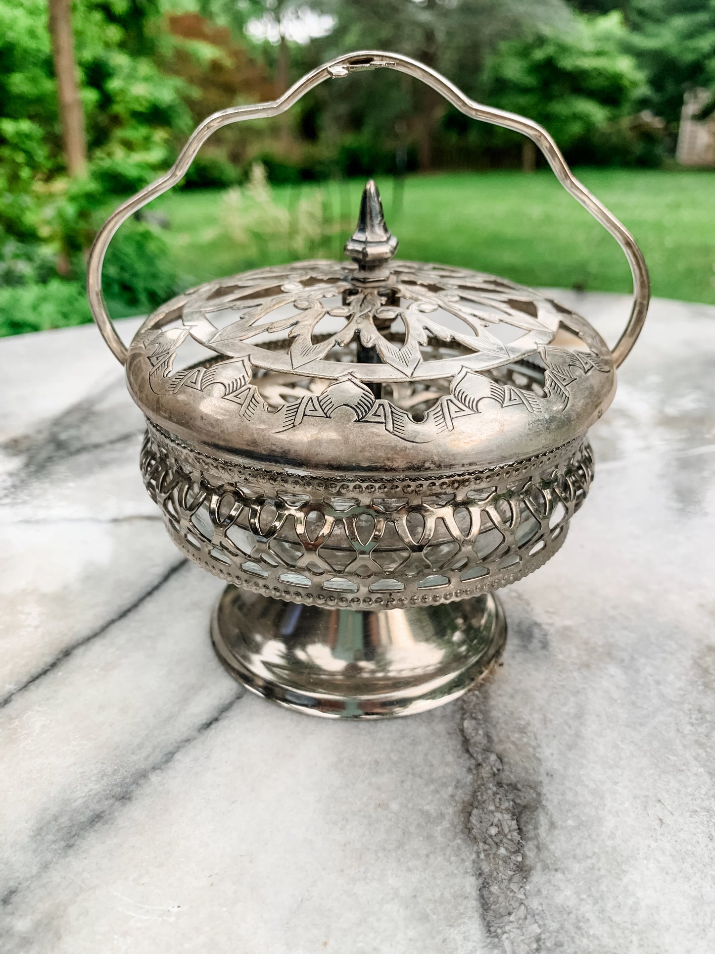 Antique Silverplated Flower Frog