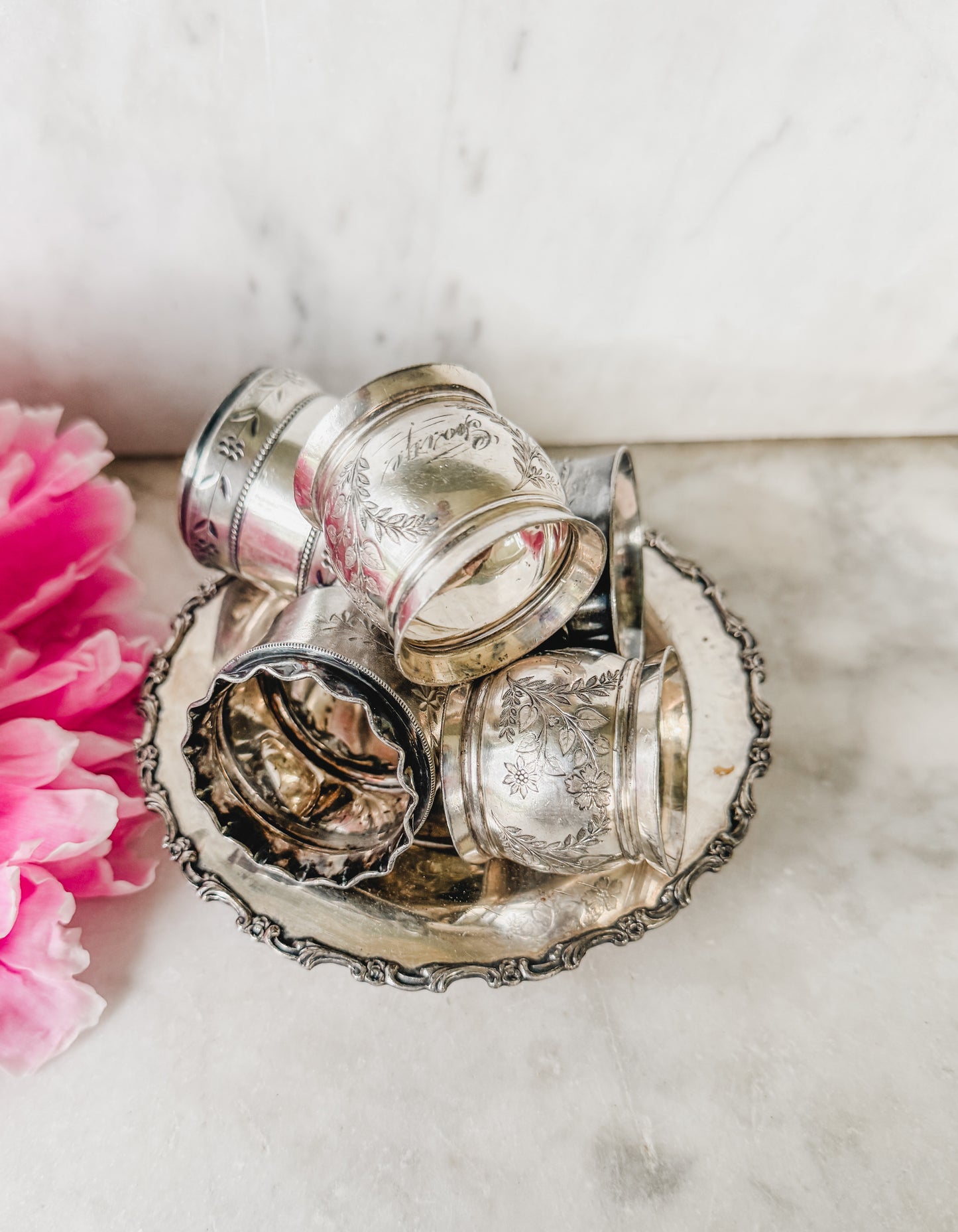 Collection of 5 Antique Napkin Rings