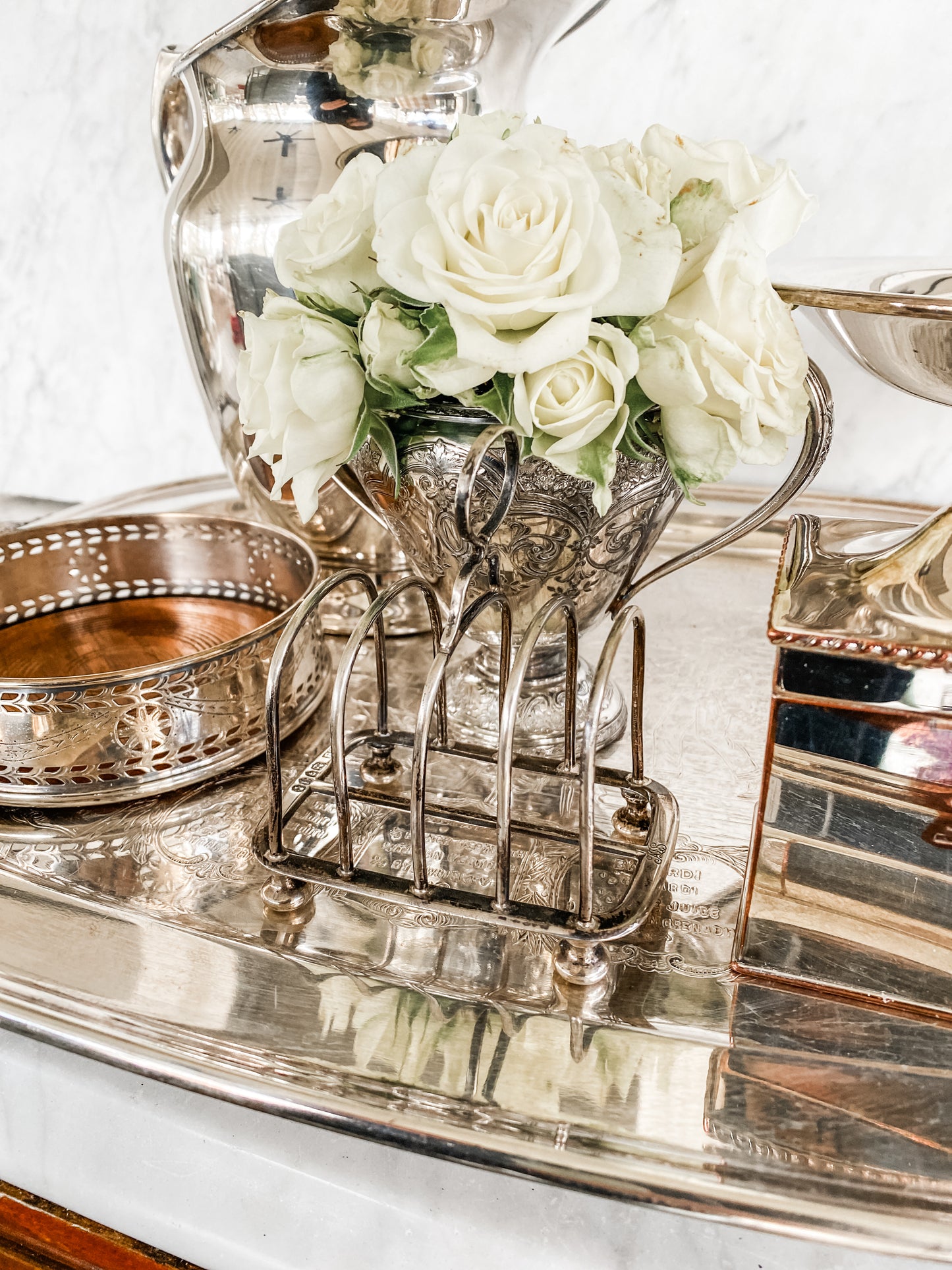 Antique English Sterling Silver Toast Rack, London Assay (c. 1900)