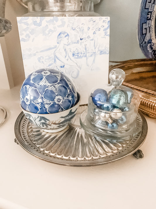 Round Victorian Silver Plated Salver or Tray