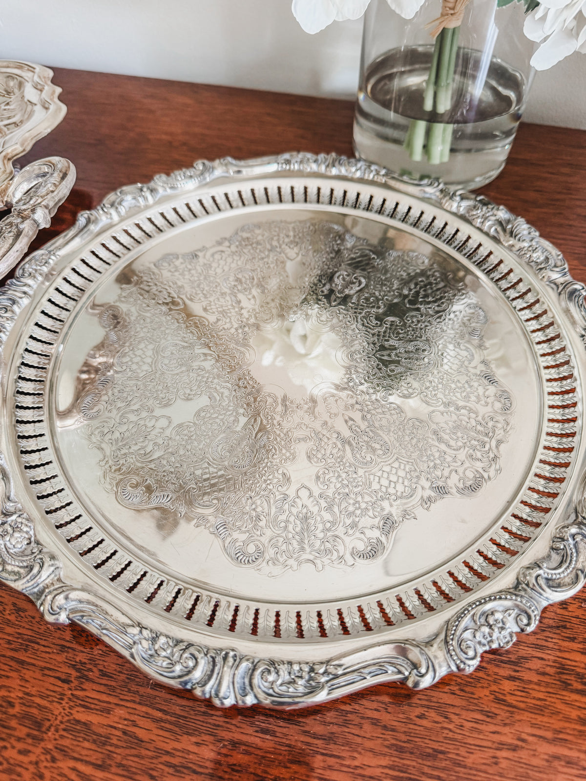 Pierced Footed Serving Tray