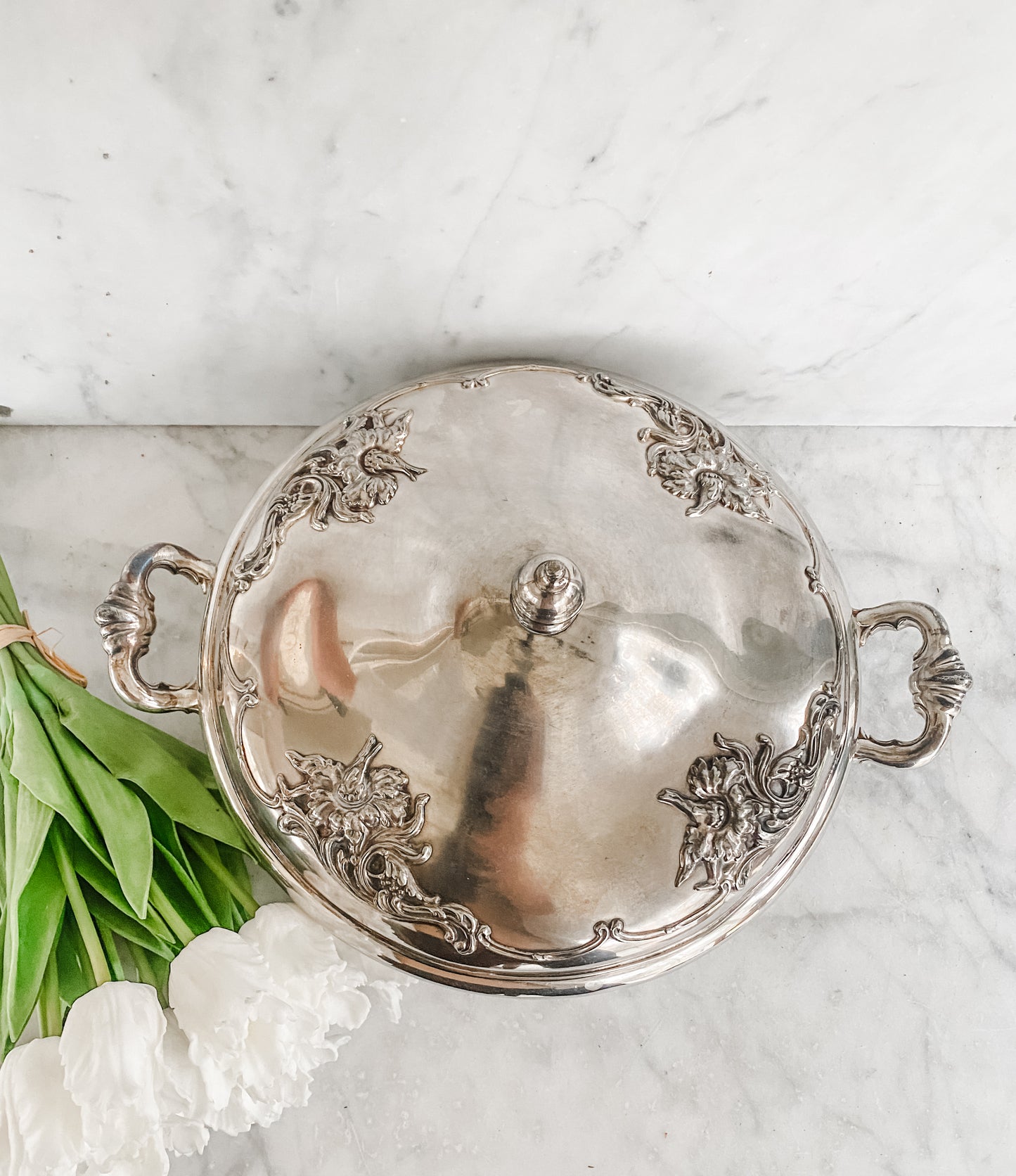 Antique Silver City Silverplate Co. Quadruple Plate Covered Dish with Liner (Meriden, CT)