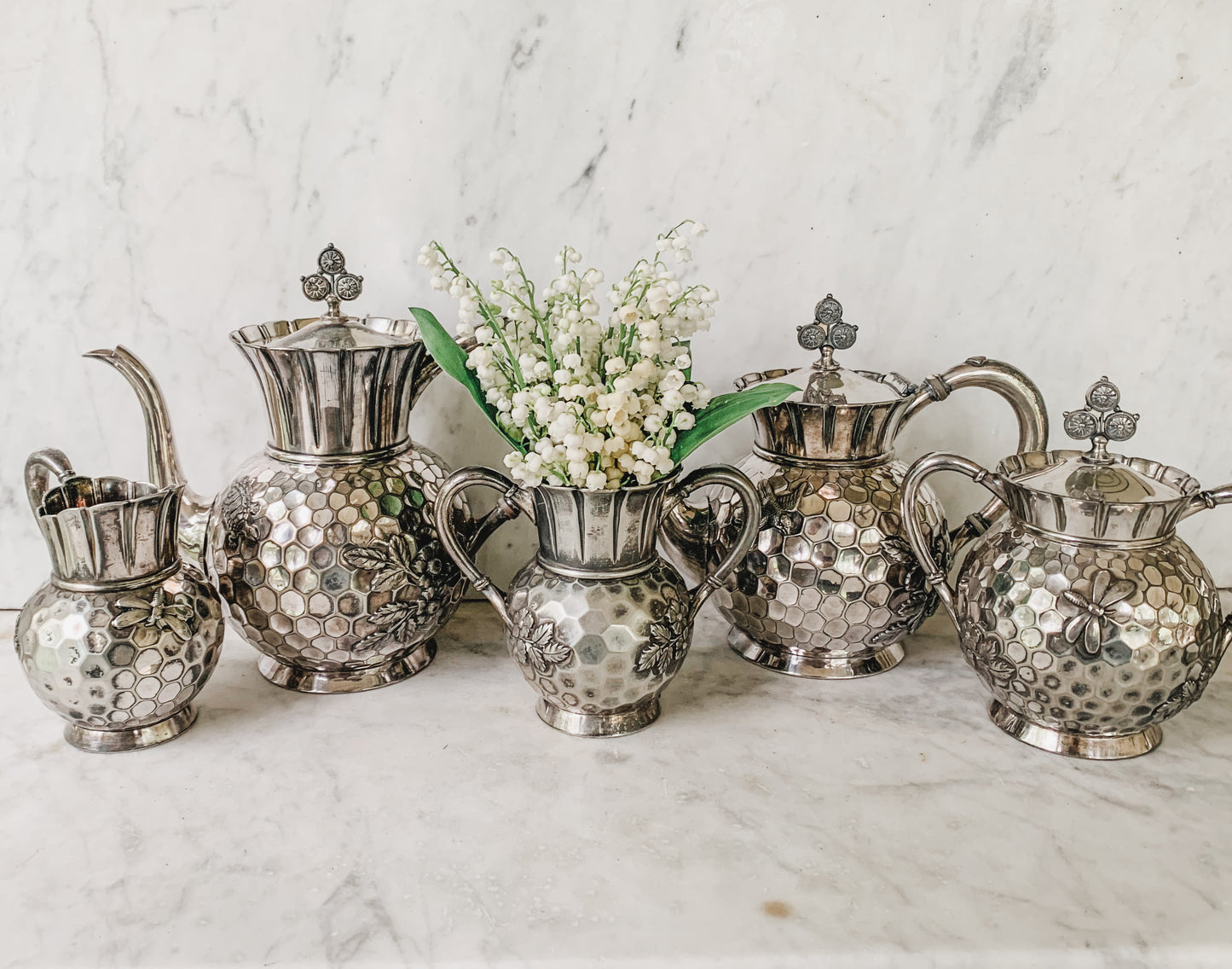 1800's Victorian Honeycomb Tea & Coffee Service