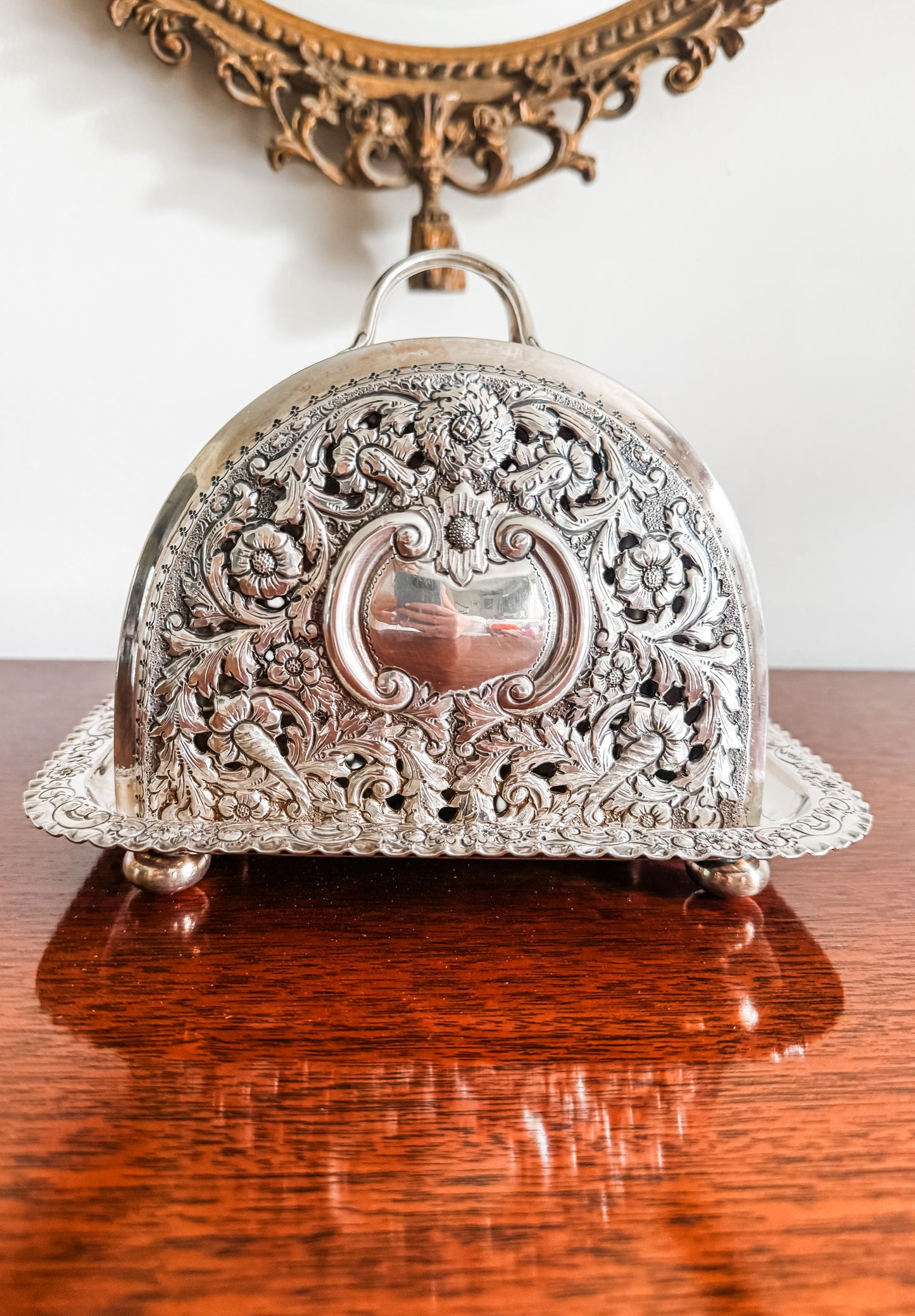 Exceptional Victorian Silver-Plated Cheese Dish, England, Circa 1890