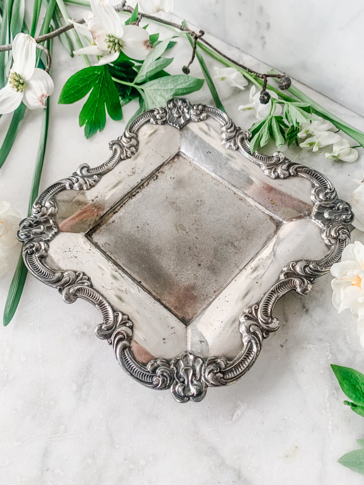 Antique Square Wilcox Dish