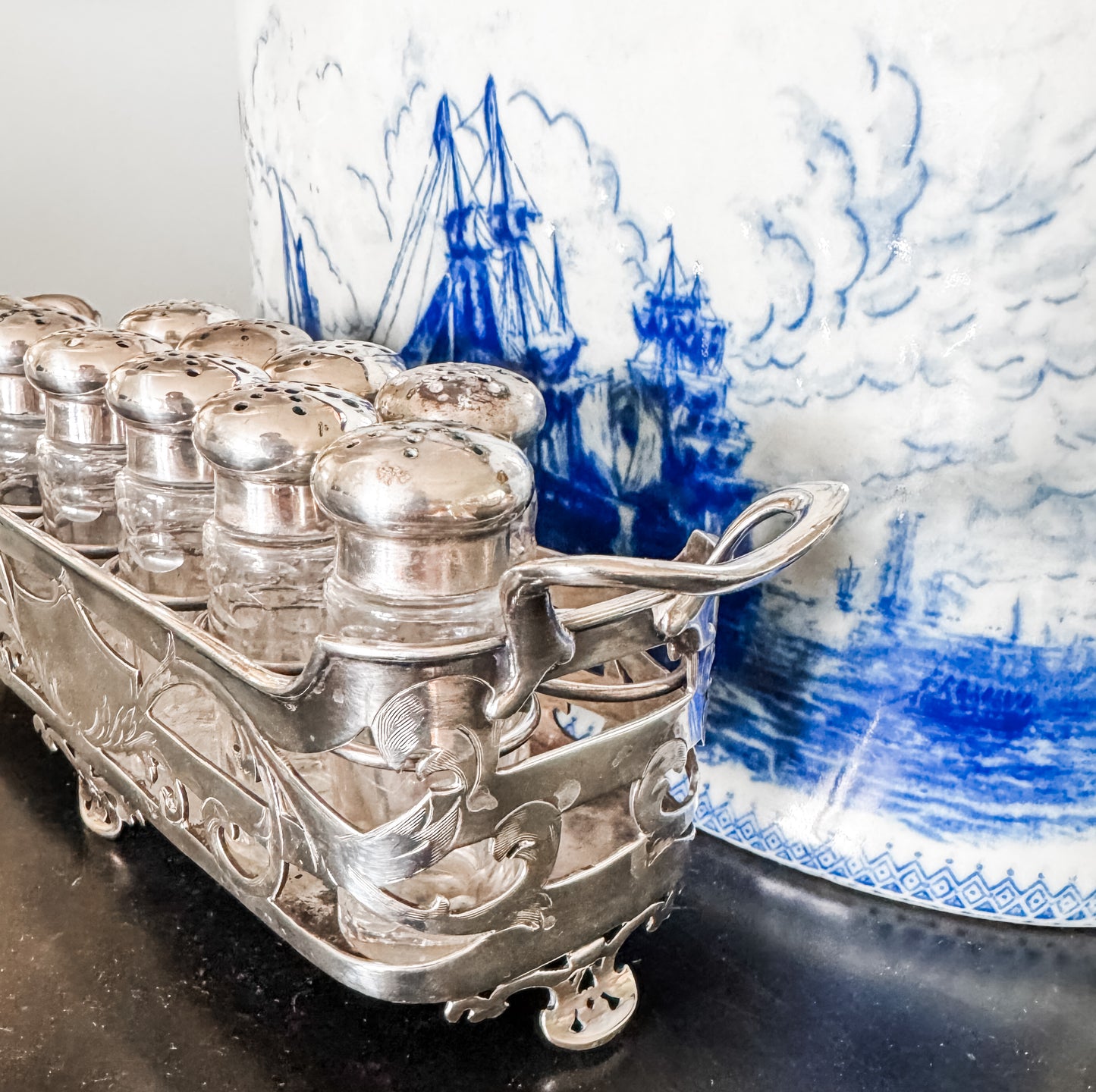 Antique Meriden Salt Service Circa 1905