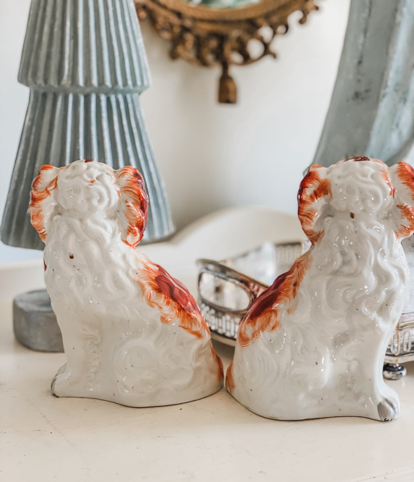 Adorable Antique Staffordshire Dogs