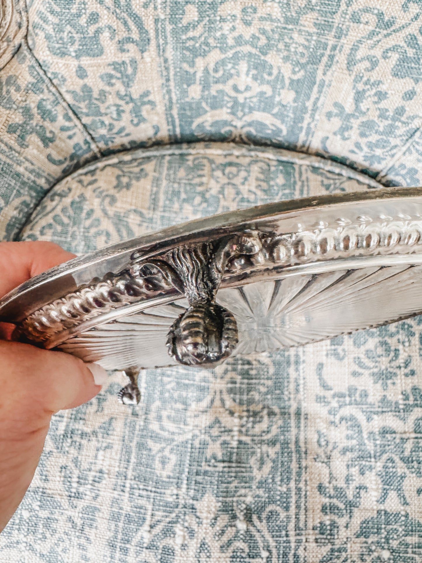 Round Victorian Silver Plated Salver or Tray