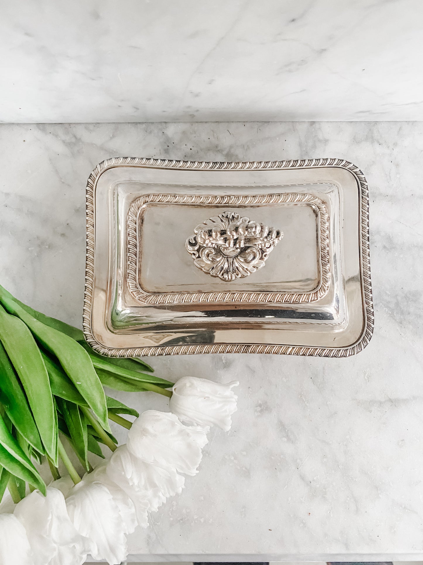 Miniature Covered Sheffield Dish with Rope Edge
