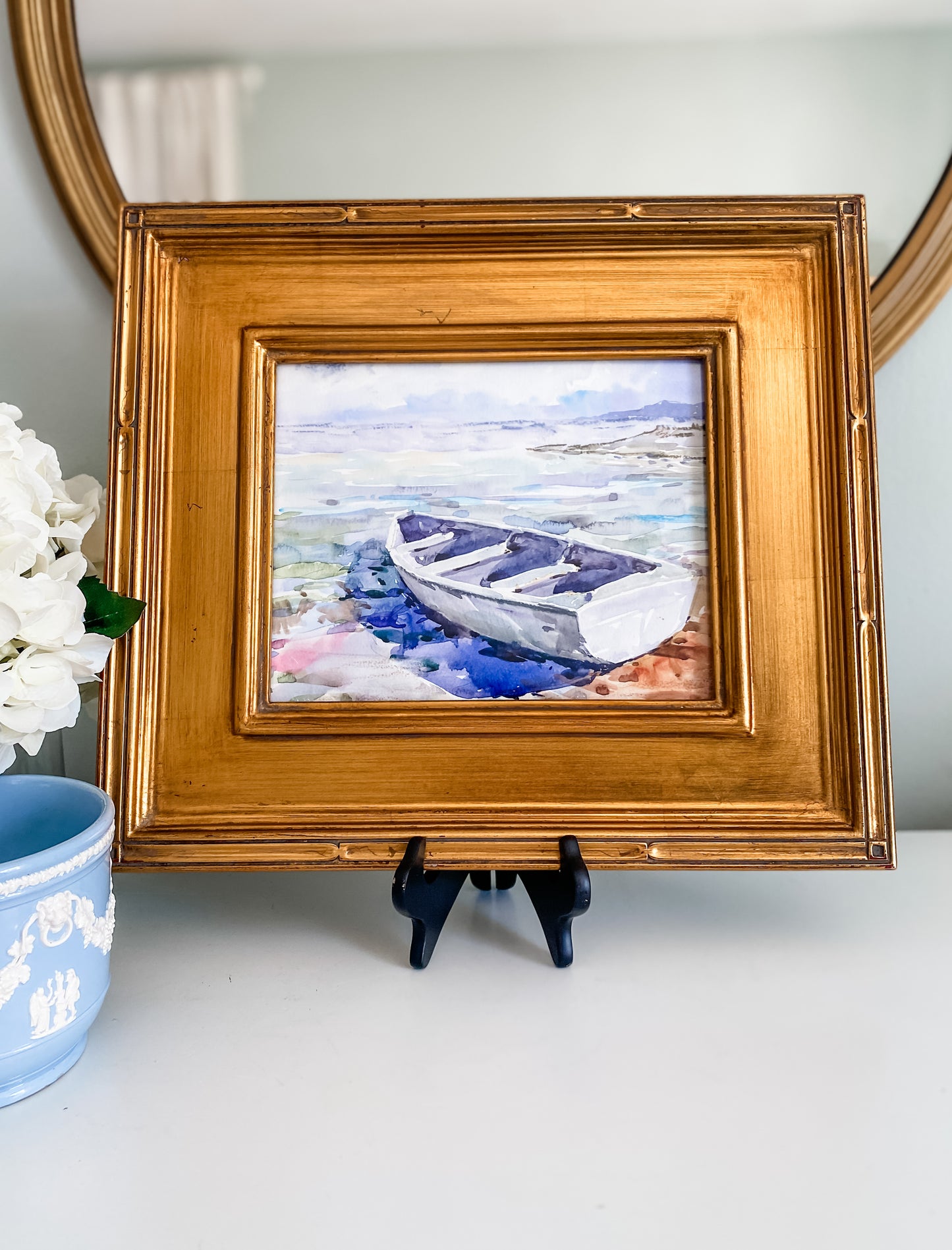 Original Watercolor Boat Painting