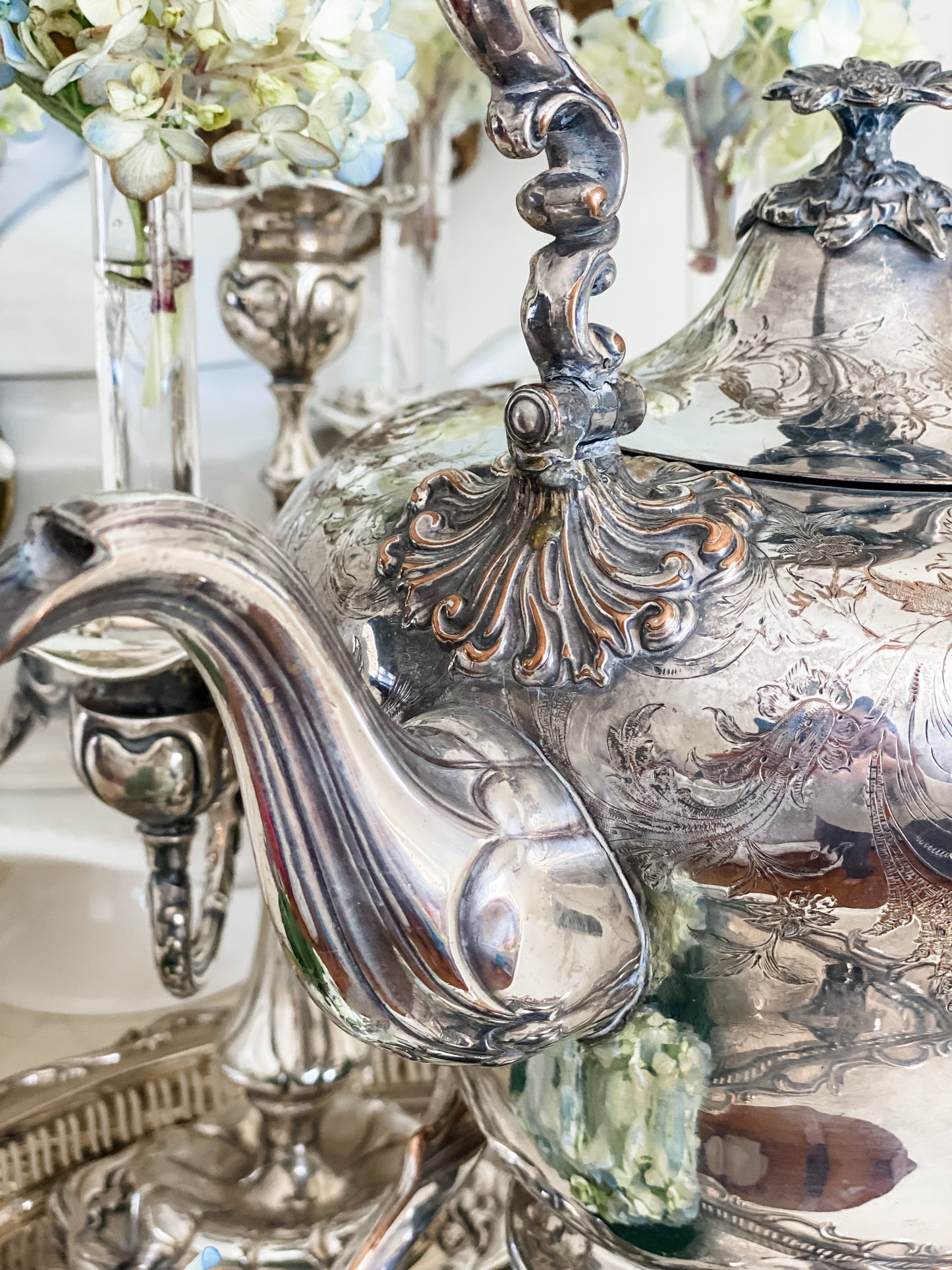 Beautiful Antique Teapot on Stand
