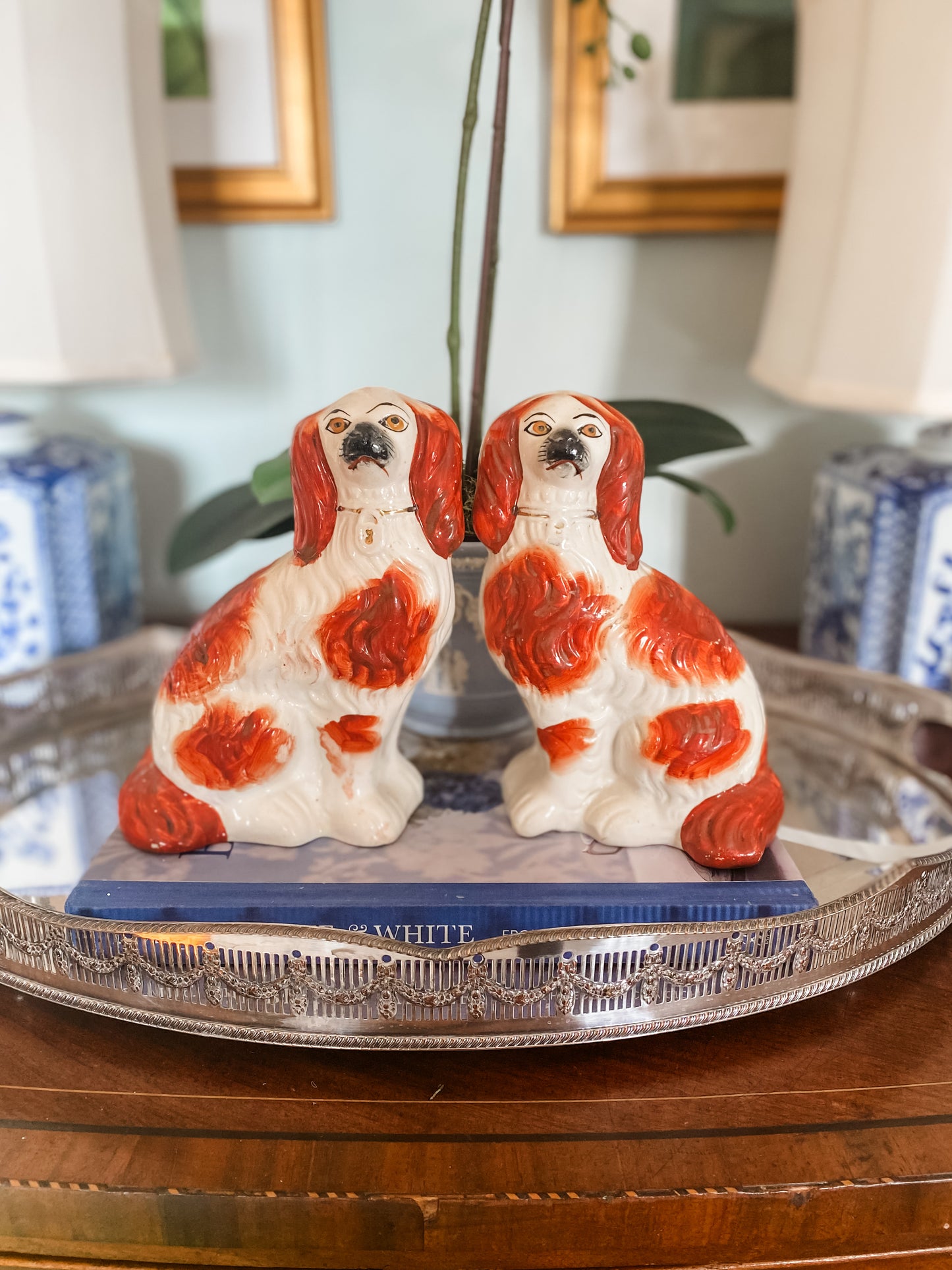 Pair of Antique Staffordshire Spaniels