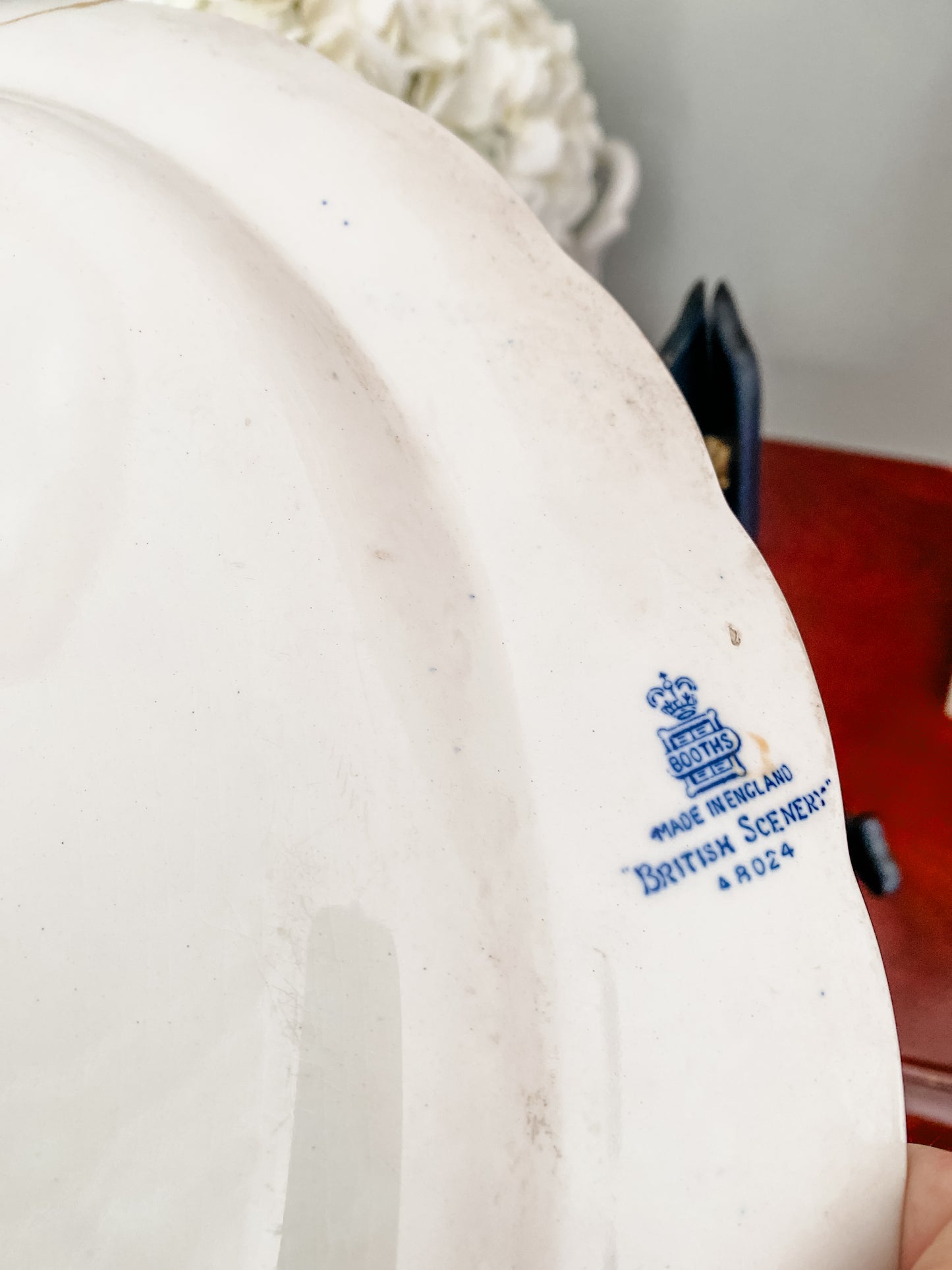 Antique Blue and White Transferware platter