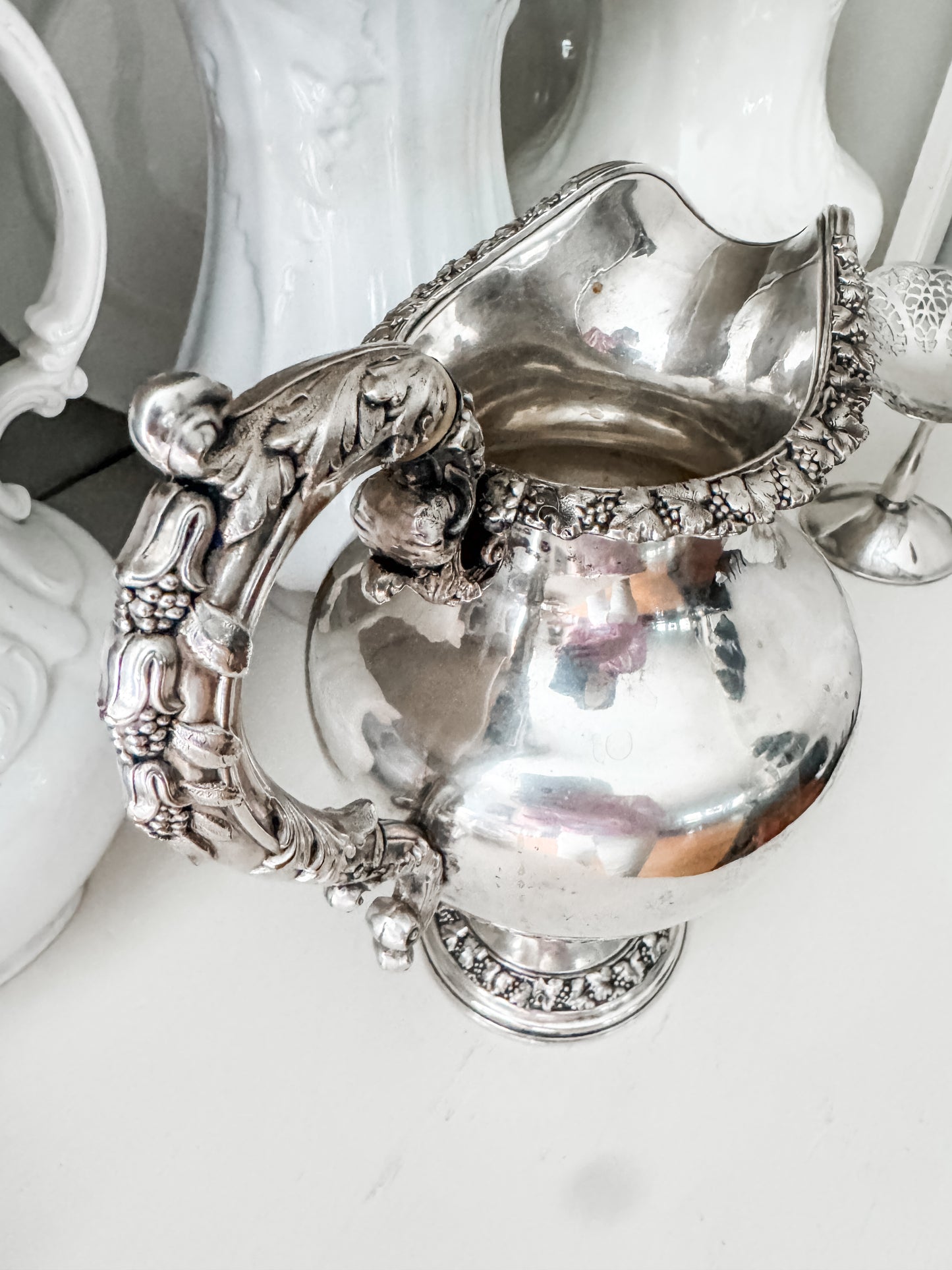 Early Old Sheffield Plate Pitcher with Sterling Cartouche, c. Late 1700s–Early 1800s