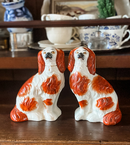Pair of Antique Staffordshire Spaniels