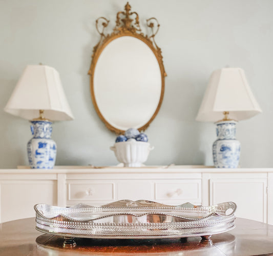 Huge Antique Gallery Tray