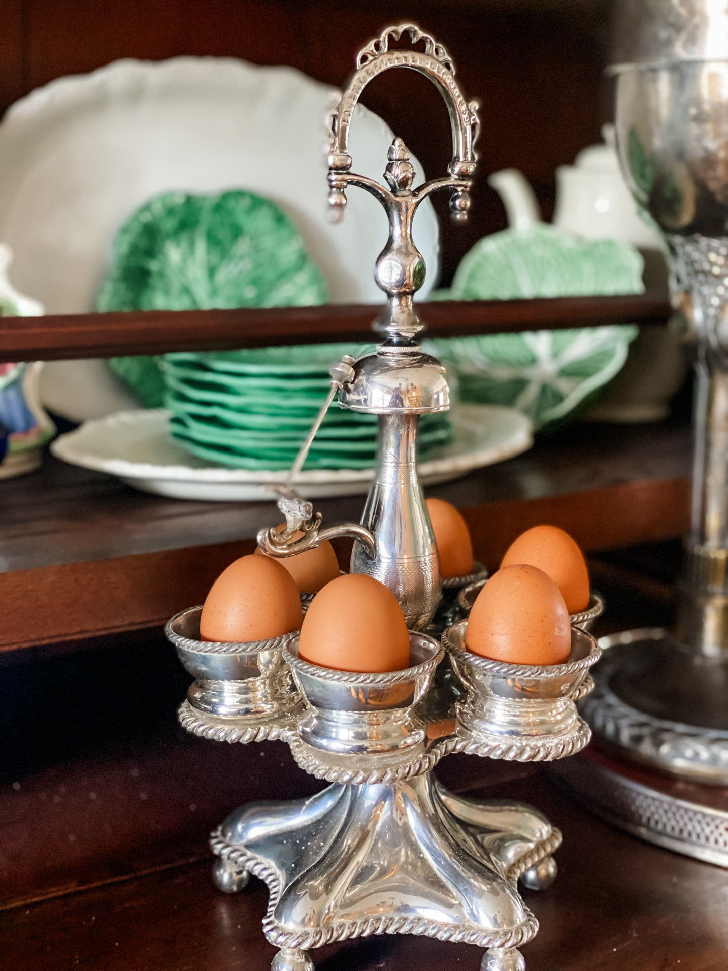 Antique Table Caster Egg Stand