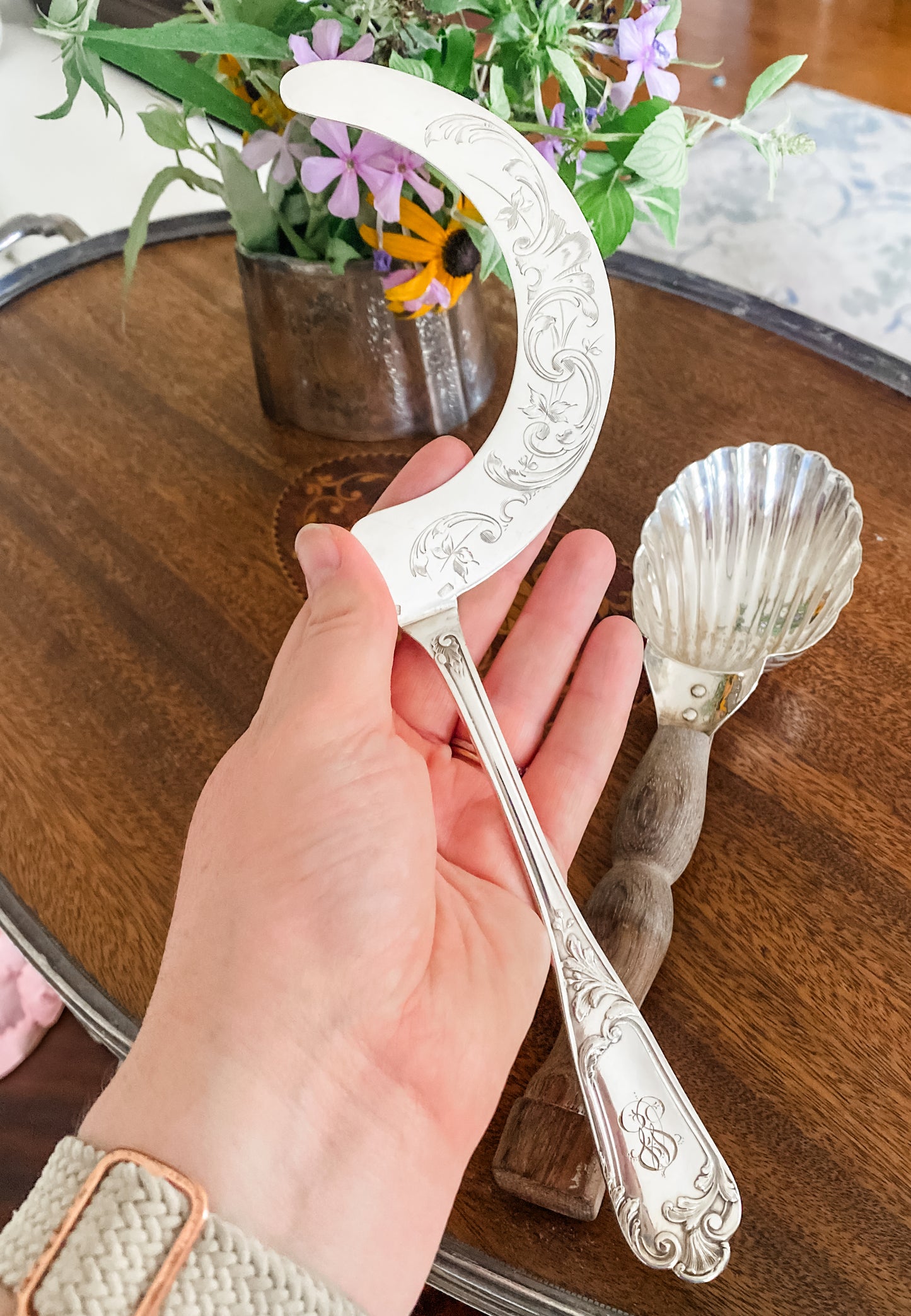 Very Rare Antique French Ice Cream Sickle and Scoop