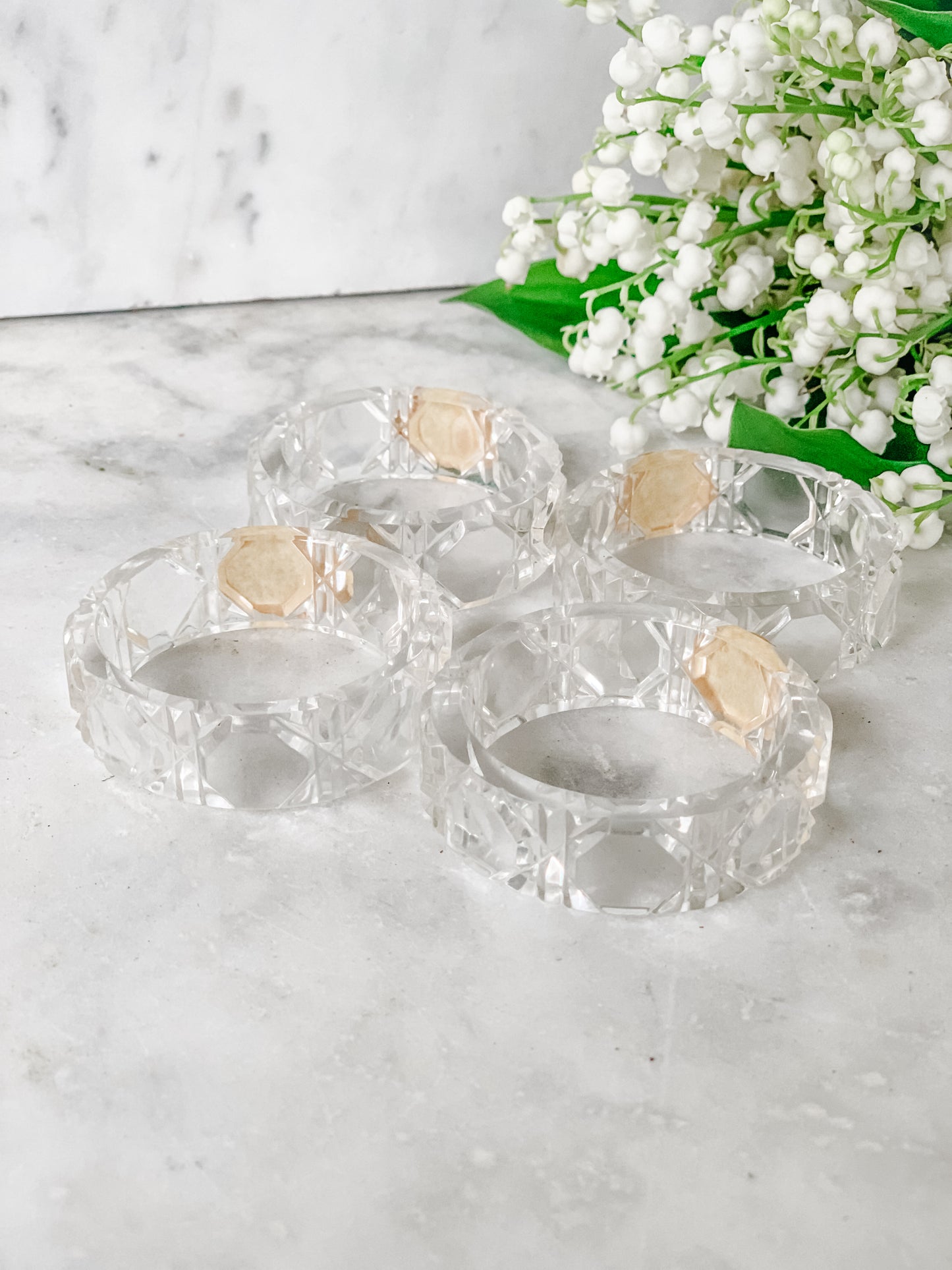 Set of 4 Vintage West German Lead Crystal Napkin