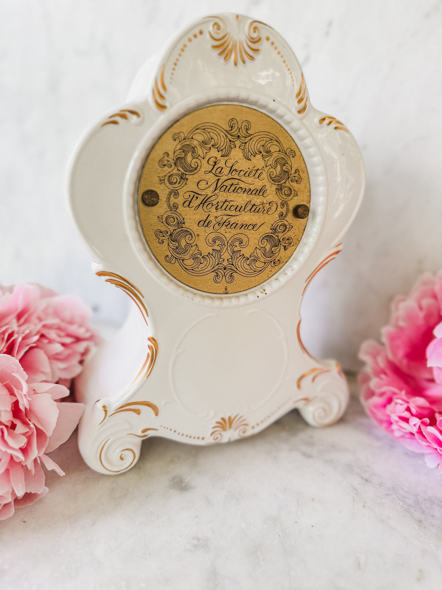 Vintage German Porcelain Mantel Clock
